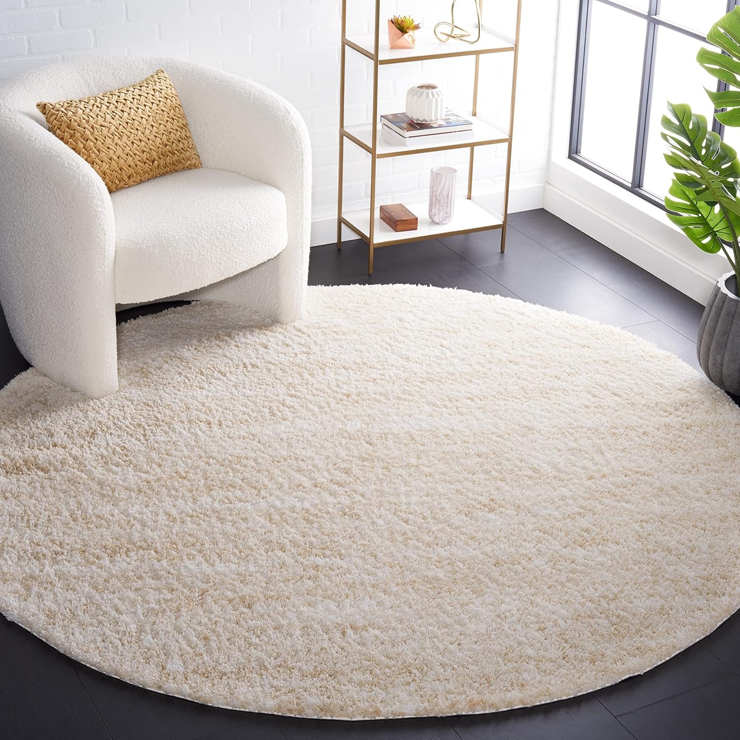 image:imageSAFAVIEH Area Rug 8x10 Berber Shag Collection Large Ivory amp Beige Modern Design NonShedding amp Easy Cleaning Plush Thick Pile Ideal for Living Room Bedroom Dining Space BER563AIvoryBeige
