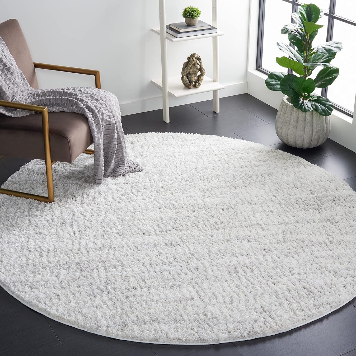 image:imageSAFAVIEH Area Rug 8x10 Berber Shag Collection Large Ivory amp Beige Modern Design NonShedding amp Easy Cleaning Plush Thick Pile Ideal for Living Room Bedroom Dining Space BER563AIvoryLight Grey