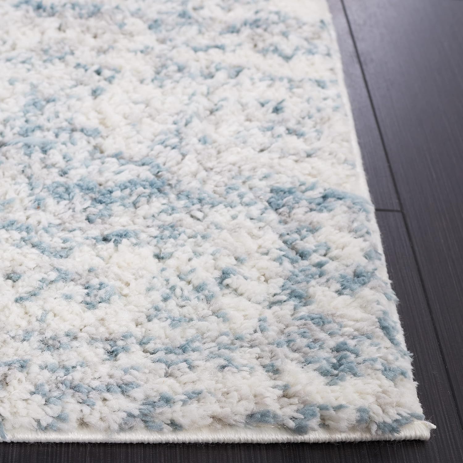 image:imageSAFAVIEH Area Rug 8x10 Berber Shag Collection Large Ivory amp Beige Modern Design NonShedding amp Easy Cleaning Plush Thick Pile Ideal for Living Room Bedroom Dining Space BER563AIvoryLight Aqua