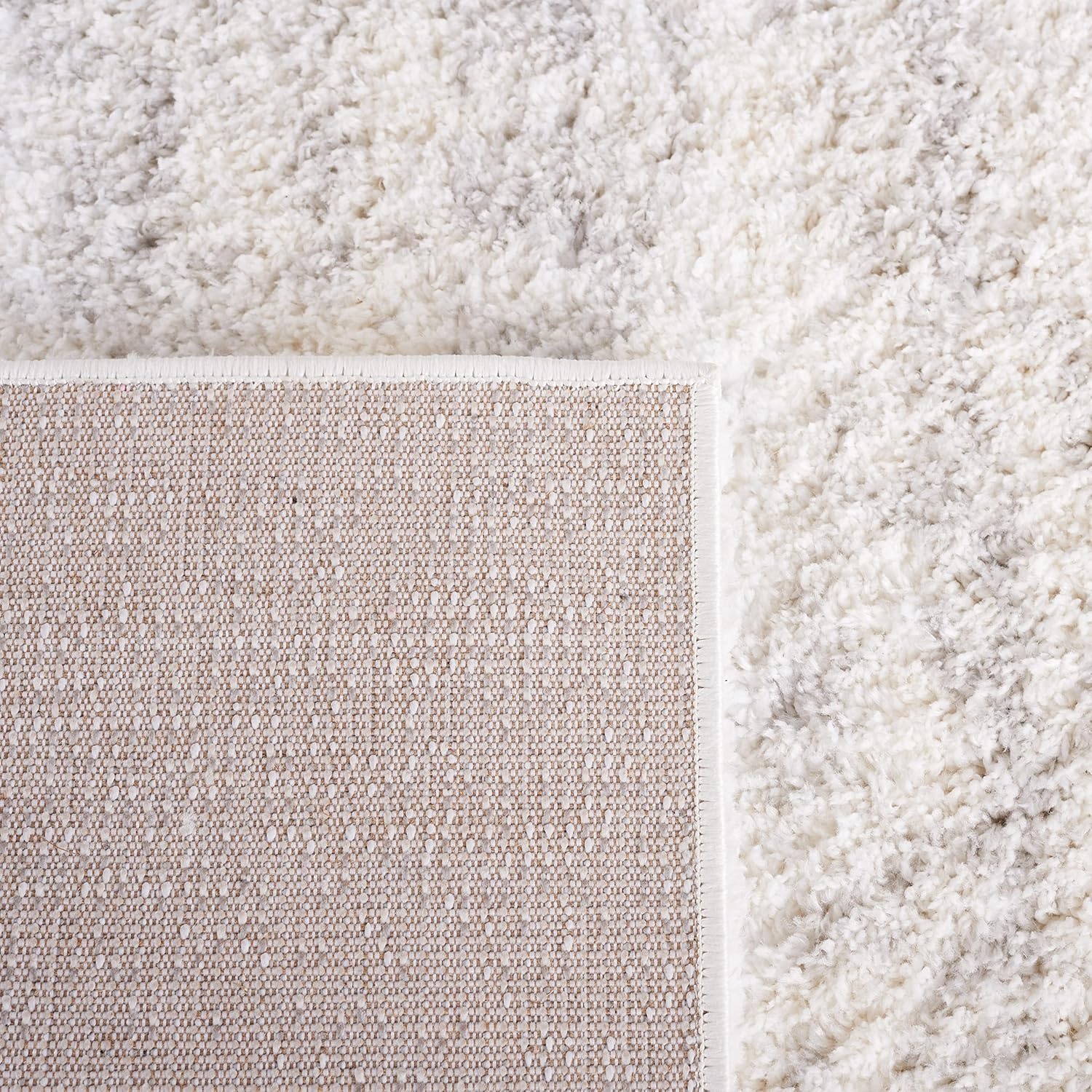 image:imageSAFAVIEH Area Rug 8x10 Berber Shag Collection Large Ivory amp Beige Modern Design NonShedding amp Easy Cleaning Plush Thick Pile Ideal for Living Room Bedroom Dining Space BER563AIvoryLight Grey