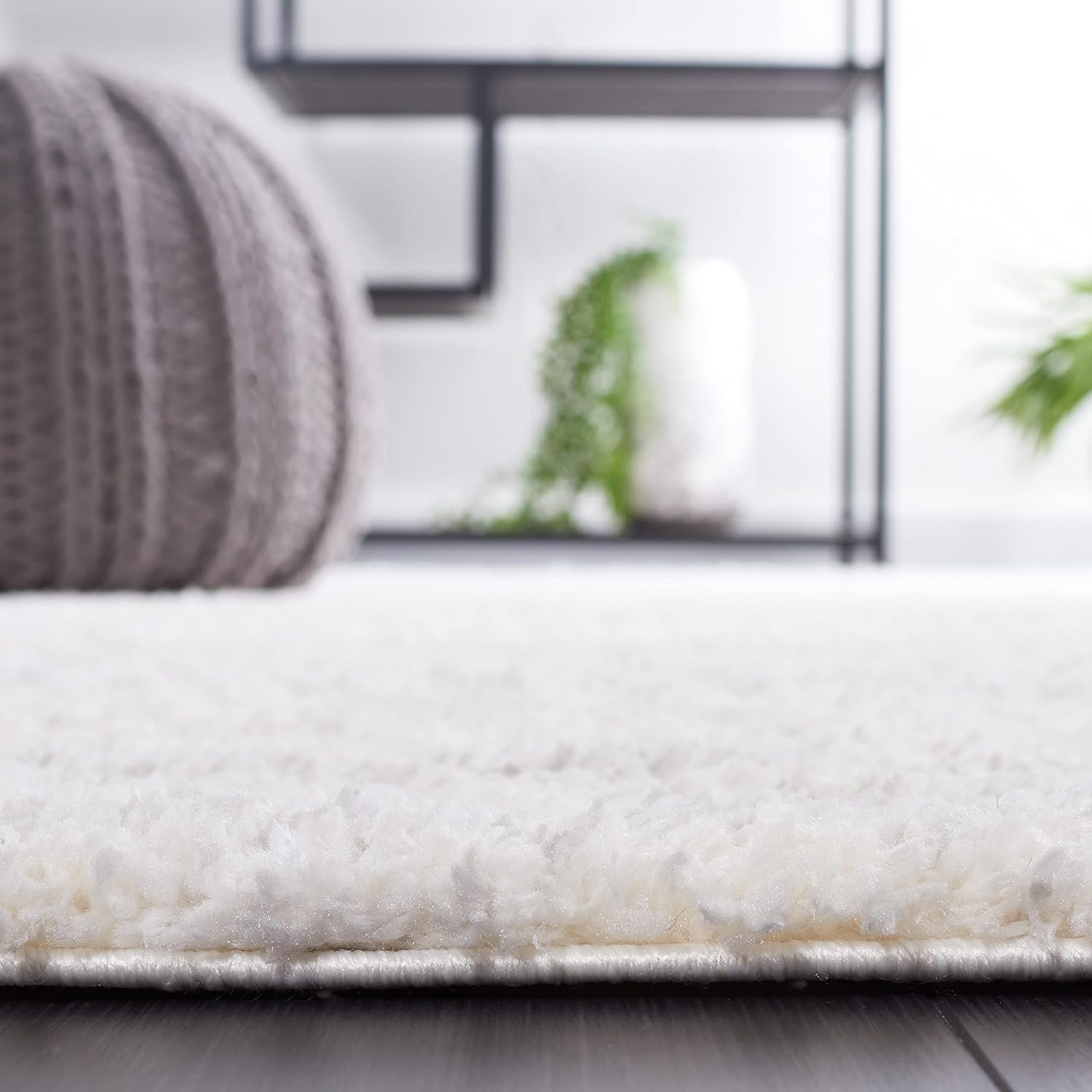 image:imageSAFAVIEH Area Rug 8x10 Berber Shag Collection Large Ivory amp Beige Modern Design NonShedding amp Easy Cleaning Plush Thick Pile Ideal for Living Room Bedroom Dining Space BER563AIvoryLight Grey