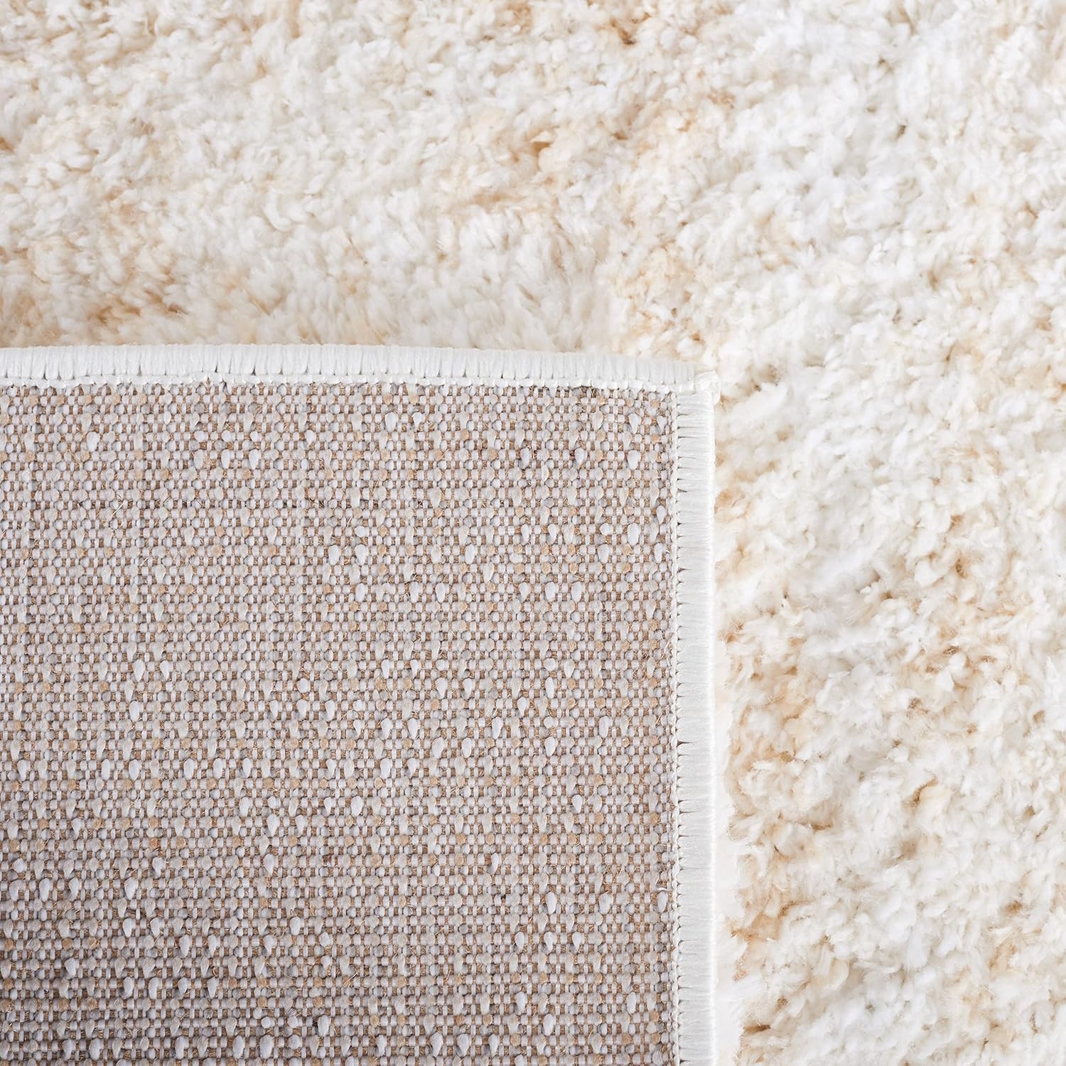 image:imageSAFAVIEH Area Rug 8x10 Berber Shag Collection Large Ivory amp Beige Modern Design NonShedding amp Easy Cleaning Plush Thick Pile Ideal for Living Room Bedroom Dining Space BER563AIvoryBeige