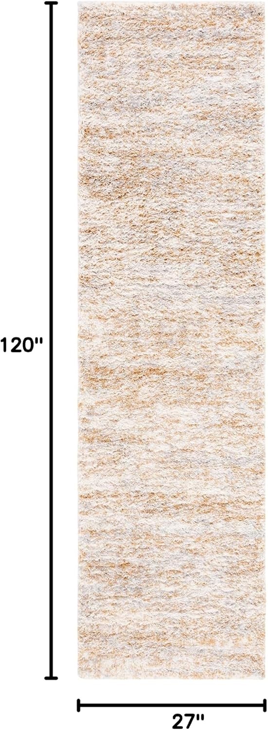 image:imageSAFAVIEH Area Rug 8x10 Berber Shag Collection Large Ivory amp Beige Modern Design NonShedding amp Easy Cleaning Plush Thick Pile Ideal for Living Room Bedroom Dining Space BER563AIvoryLight Gold