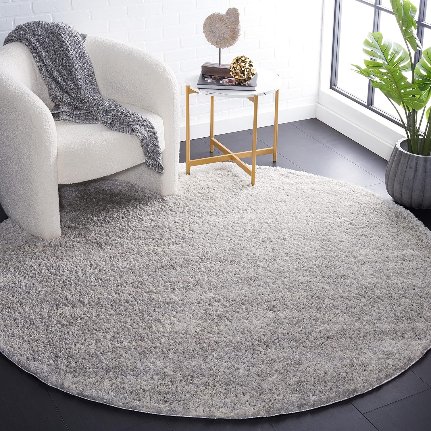 image:imageSAFAVIEH Area Rug 8x10 Berber Shag Collection Large Ivory amp Beige Modern Design NonShedding amp Easy Cleaning Plush Thick Pile Ideal for Living Room Bedroom Dining Space BER563AGreyIvory