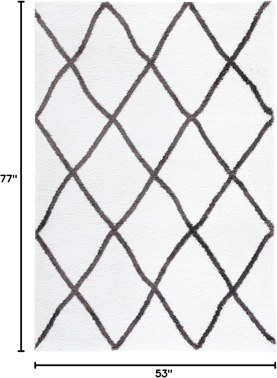 image:imageSAFAVIEH Area Rug 8x10 Berber Shag Collection Large Ivory amp Grey Moroccan Design NonShedding amp Easy Cleaning Plush Thick Pile Ideal for Living Room Bedroom Dining Space BER522FIvoryGrey