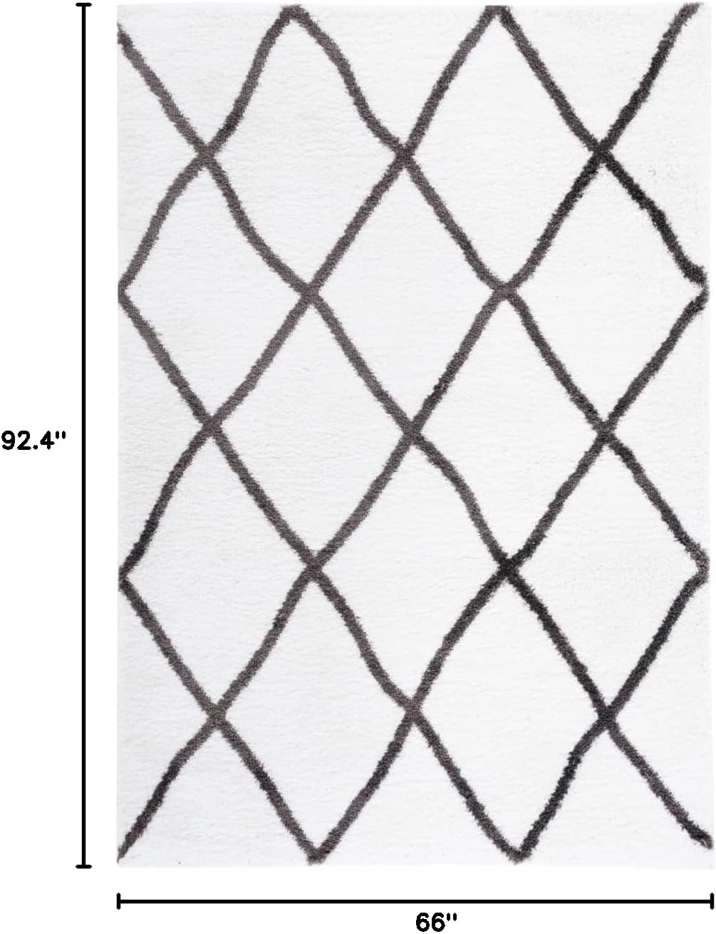 image:imageSAFAVIEH Area Rug 8x10 Berber Shag Collection Large Ivory amp Grey Moroccan Design NonShedding amp Easy Cleaning Plush Thick Pile Ideal for Living Room Bedroom Dining Space BER522FIvoryGrey