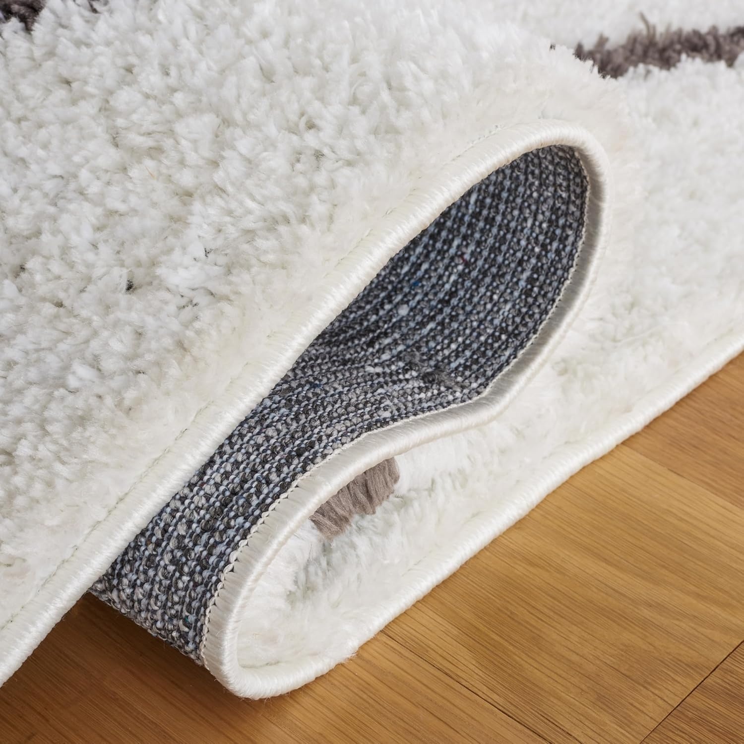image:imageSAFAVIEH Area Rug 8x10 Berber Shag Collection Large Ivory amp Grey Moroccan Design NonShedding amp Easy Cleaning Plush Thick Pile Ideal for Living Room Bedroom Dining Space BER522FIvoryGrey