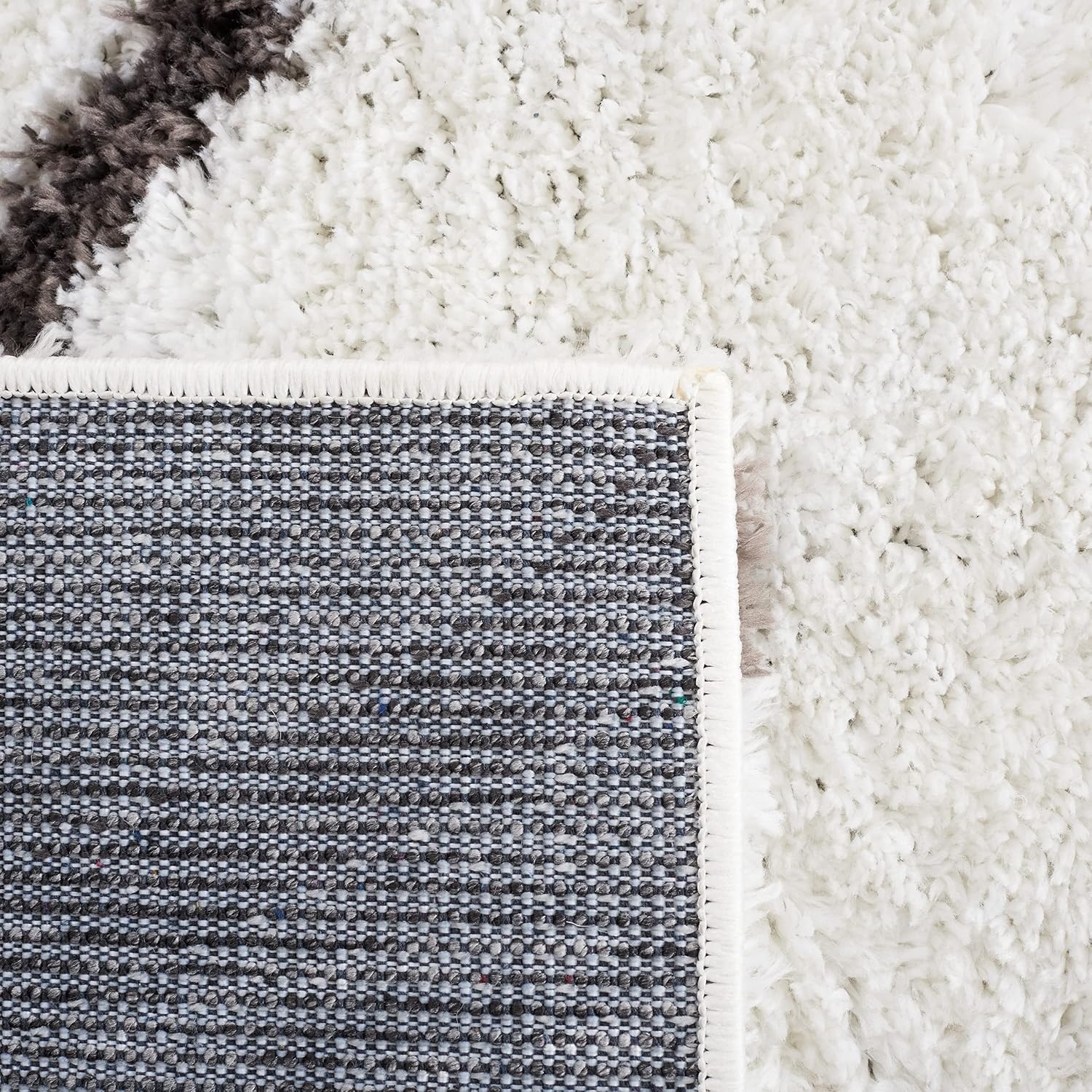 image:imageSAFAVIEH Area Rug 8x10 Berber Shag Collection Large Ivory amp Grey Moroccan Design NonShedding amp Easy Cleaning Plush Thick Pile Ideal for Living Room Bedroom Dining Space BER522FIvoryGrey