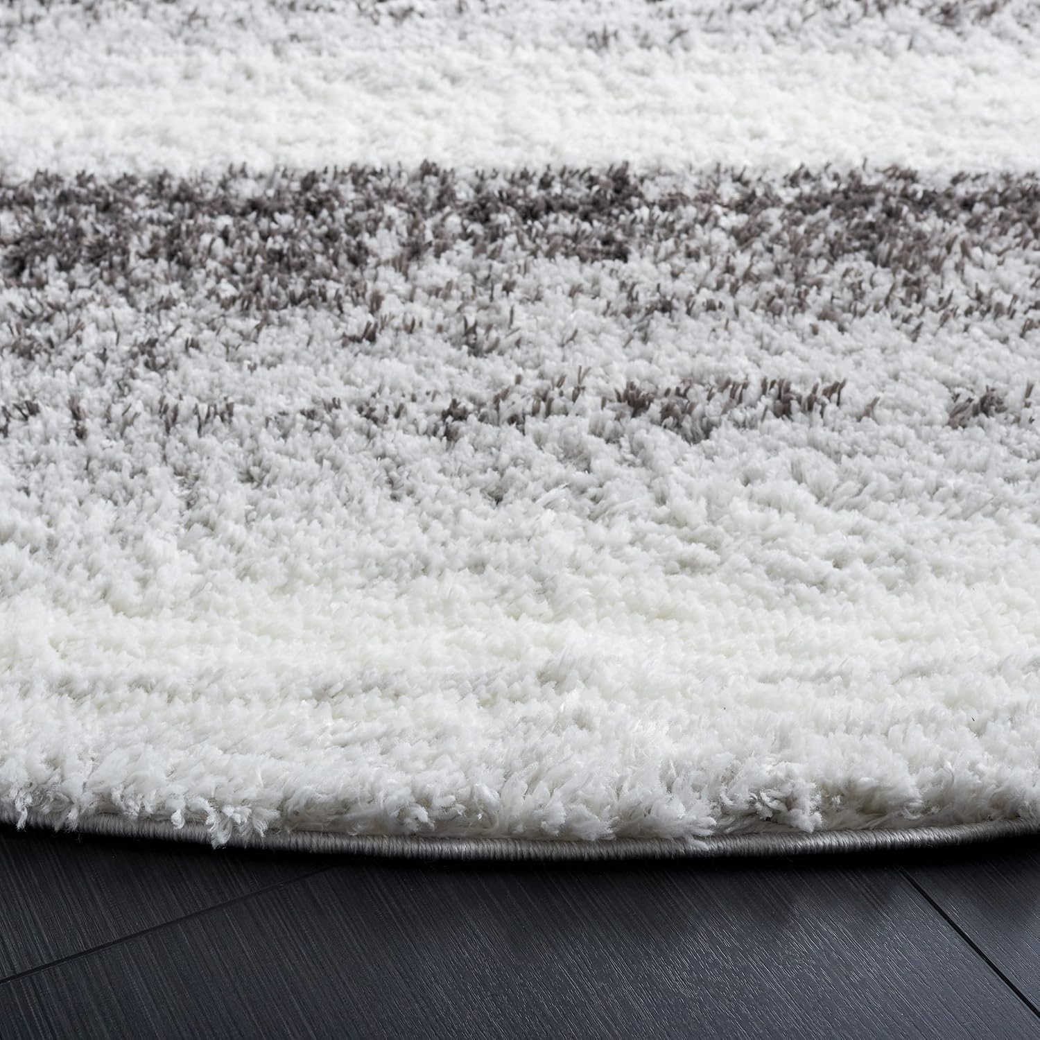 image:imageSAFAVIEH Area Rug 8x10 Berber Shag Collection Large Light Grey amp Grey Modern Stripe Design NonShedding amp Easy Cleaning Plush Thick Pile Ideal for Living Room Bedroom Dining BER561FLight GreyGrey