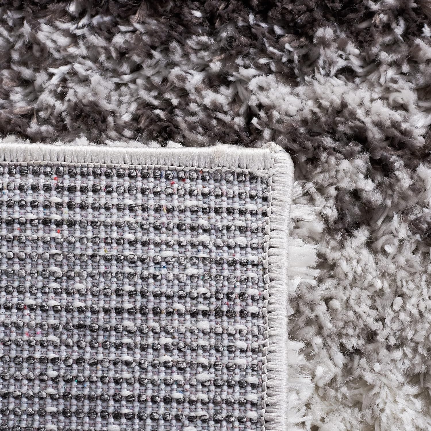 image:imageSAFAVIEH Area Rug 8x10 Berber Shag Collection Large Light Grey amp Grey Modern Stripe Design NonShedding amp Easy Cleaning Plush Thick Pile Ideal for Living Room Bedroom Dining BER561FLight GreyGrey