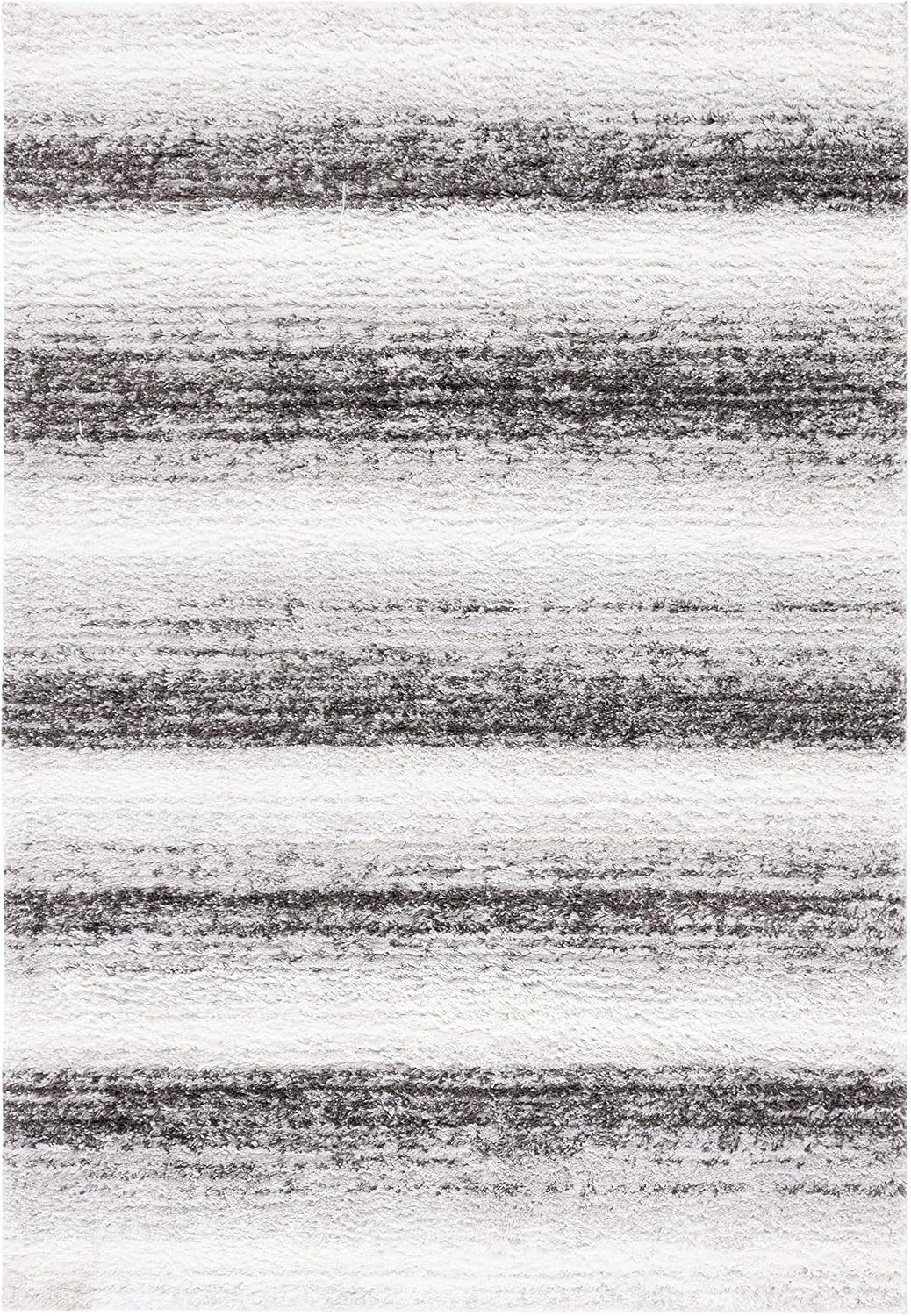 image:imageSAFAVIEH Area Rug 8x10 Berber Shag Collection Large Light Grey amp Grey Modern Stripe Design NonShedding amp Easy Cleaning Plush Thick Pile Ideal for Living Room Bedroom Dining BER561FLight GreyGrey