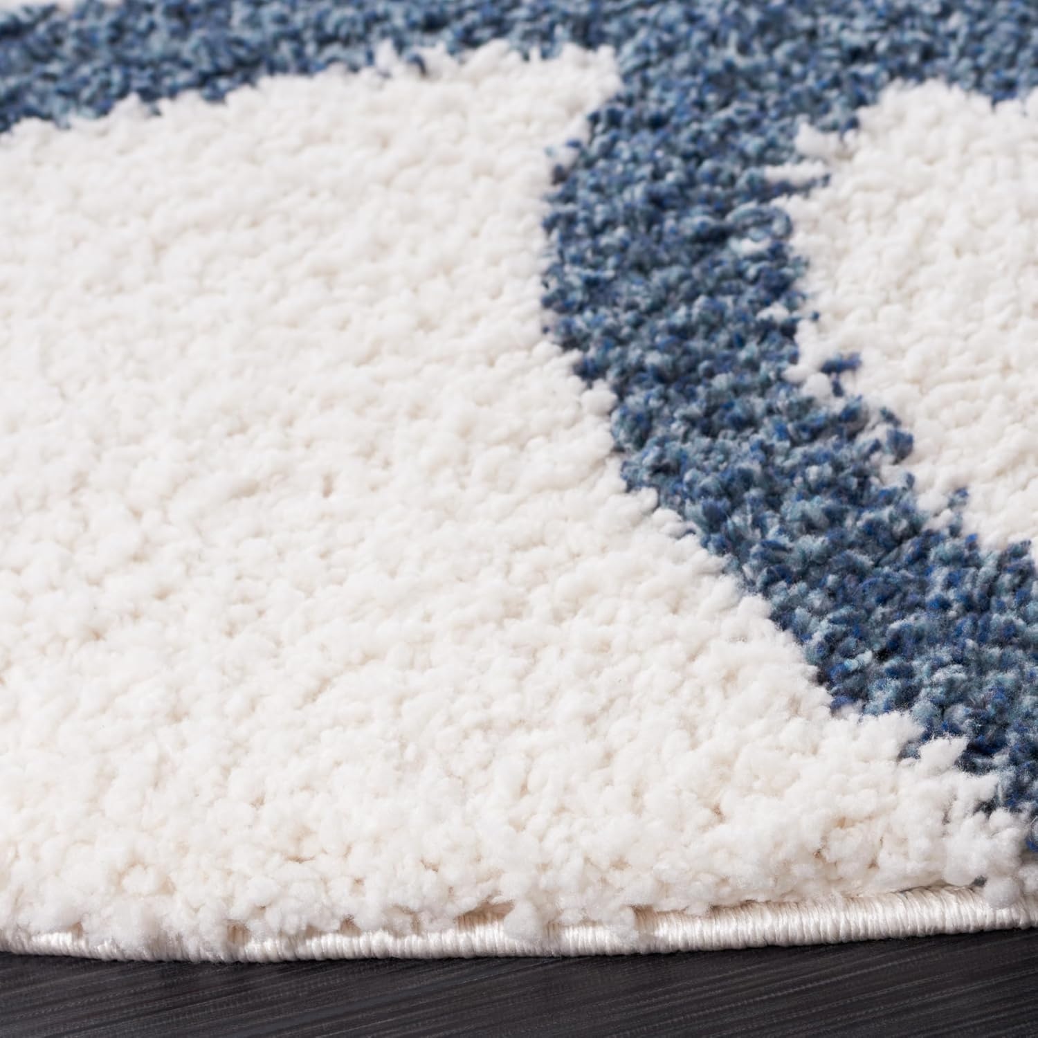image:imageSAFAVIEH Area Rug 8x10 Calico Shag Collection Large Ivory amp Blue Modern Design NonShedding amp Easy Cleaning Ultra Plush Thick Pile Ideal for Living Room Bedroom Dining Space CLC118AIvoryBlue