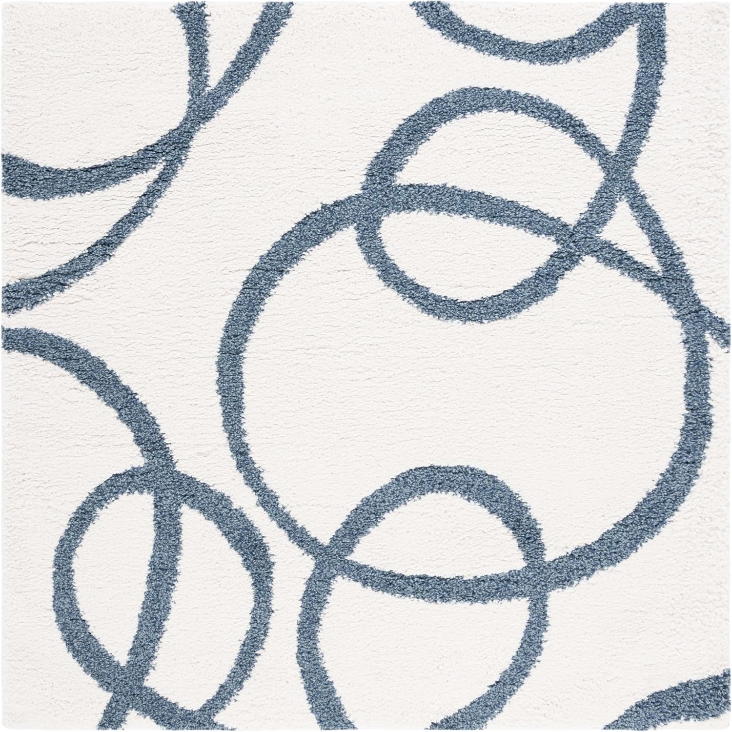 image:imageSAFAVIEH Area Rug 8x10 Calico Shag Collection Large Ivory amp Blue Modern Design NonShedding amp Easy Cleaning Ultra Plush Thick Pile Ideal for Living Room Bedroom Dining Space CLC118AIvoryBlue