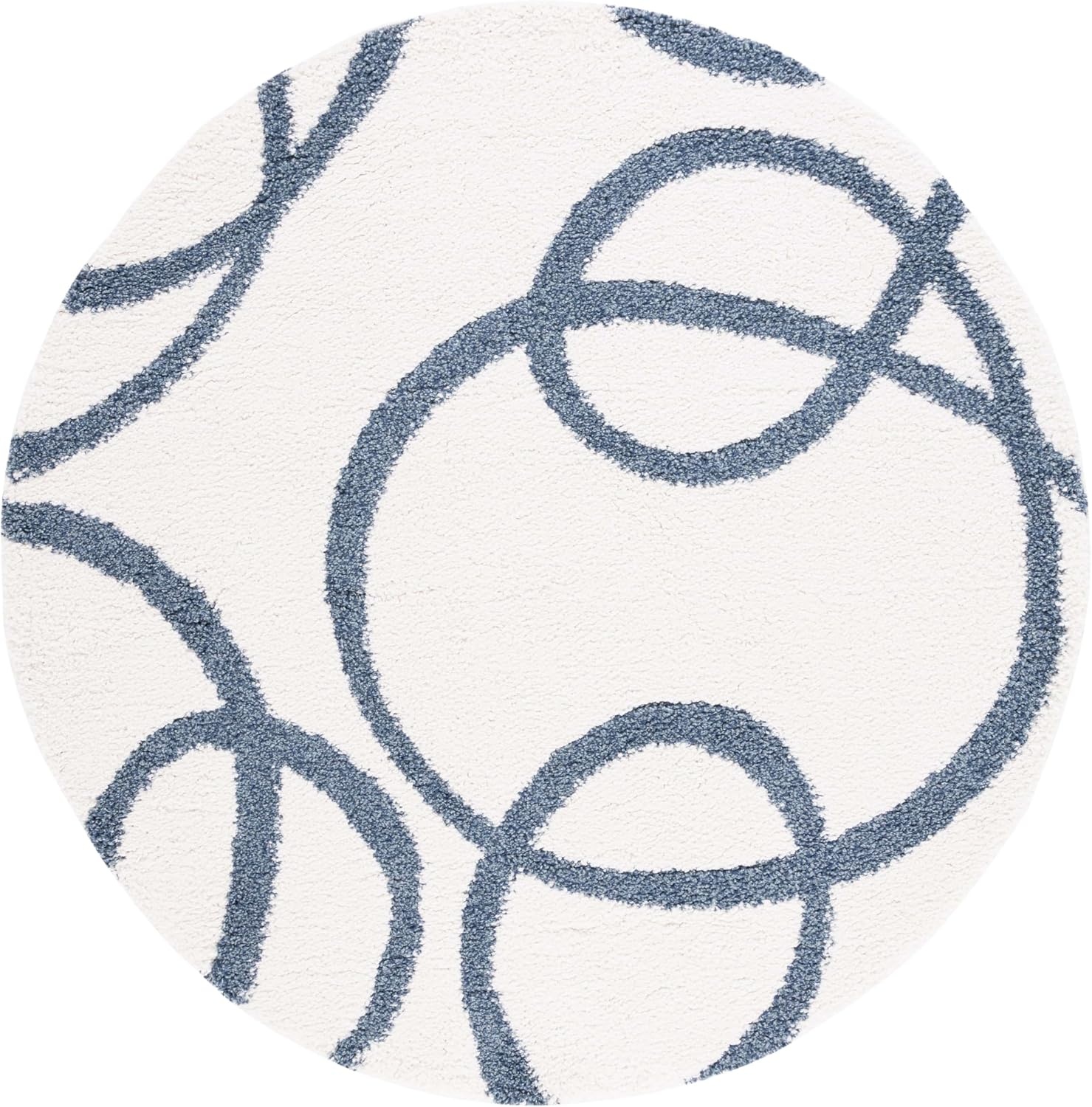 image:imageSAFAVIEH Area Rug 8x10 Calico Shag Collection Large Ivory amp Blue Modern Design NonShedding amp Easy Cleaning Ultra Plush Thick Pile Ideal for Living Room Bedroom Dining Space CLC118AIvoryBlue