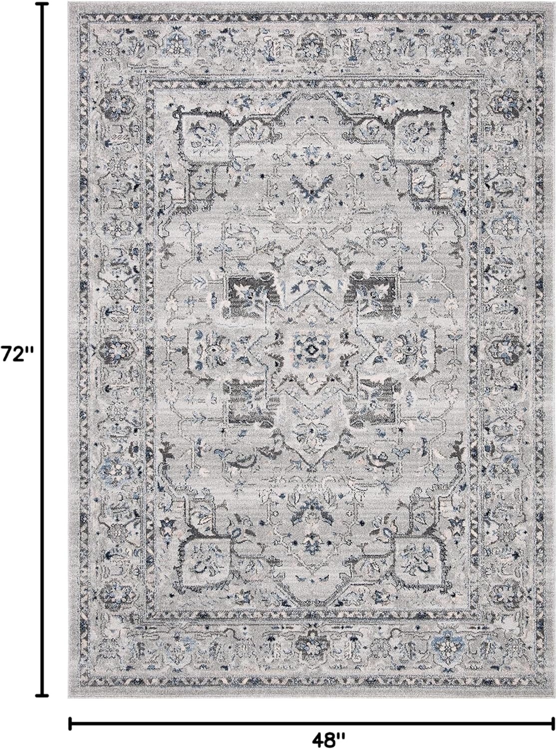 image:imageSAFAVIEH Area Rug 8x10 Charleston Collection Large Navy amp Creme Oriental Distressed Design NonShedding amp Easy Cleaning Ideal for Living Room Bedroom Office Dining Space CHL411NGreyDark Grey