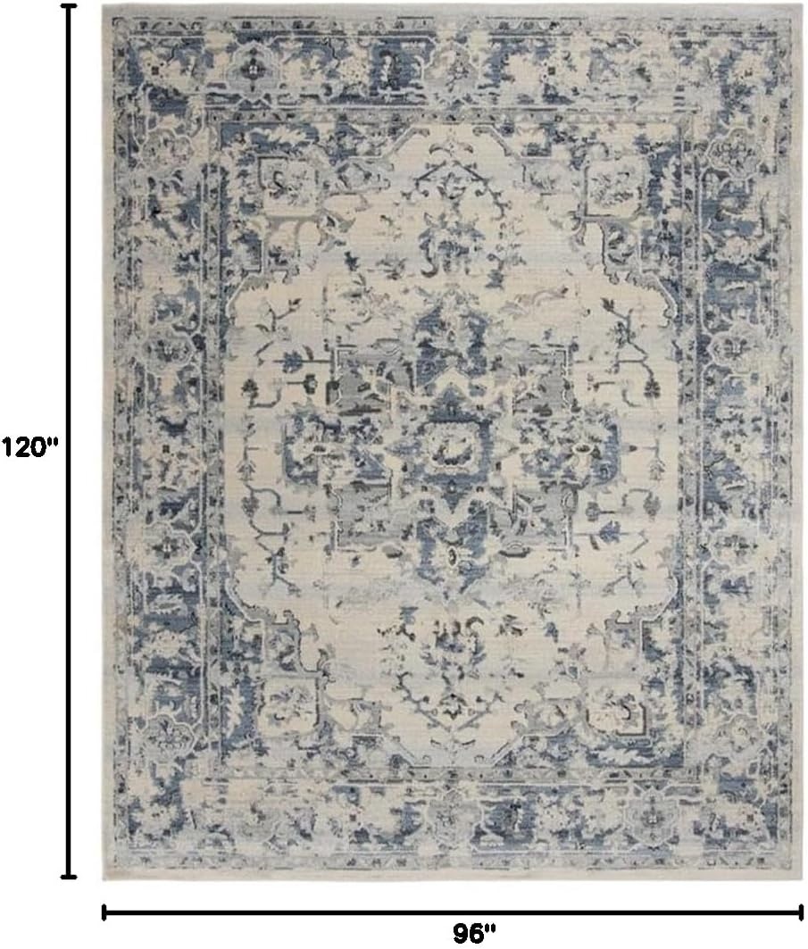 image:imageSAFAVIEH Area Rug 8x10 Charleston Collection Large Navy amp Creme Oriental Distressed Design NonShedding amp Easy Cleaning Ideal for Living Room Bedroom Office Dining Space CHL411NIvoryNavy