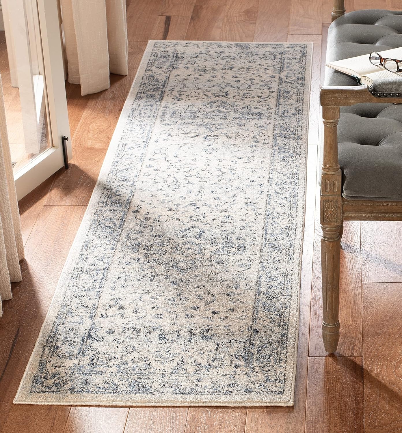 image:imageSAFAVIEH Area Rug 8x10 Charleston Collection Large Navy amp Creme Oriental Distressed Design NonShedding amp Easy Cleaning Ideal for Living Room Bedroom Office Dining Space CHL411NIvoryNavy