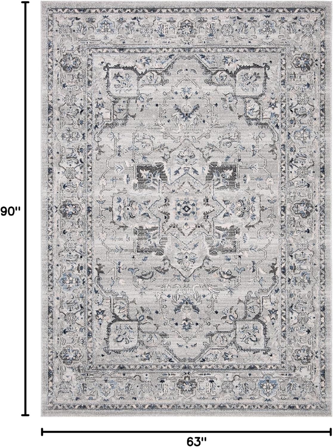 image:imageSAFAVIEH Area Rug 8x10 Charleston Collection Large Navy amp Creme Oriental Distressed Design NonShedding amp Easy Cleaning Ideal for Living Room Bedroom Office Dining Space CHL411NGreyDark Grey