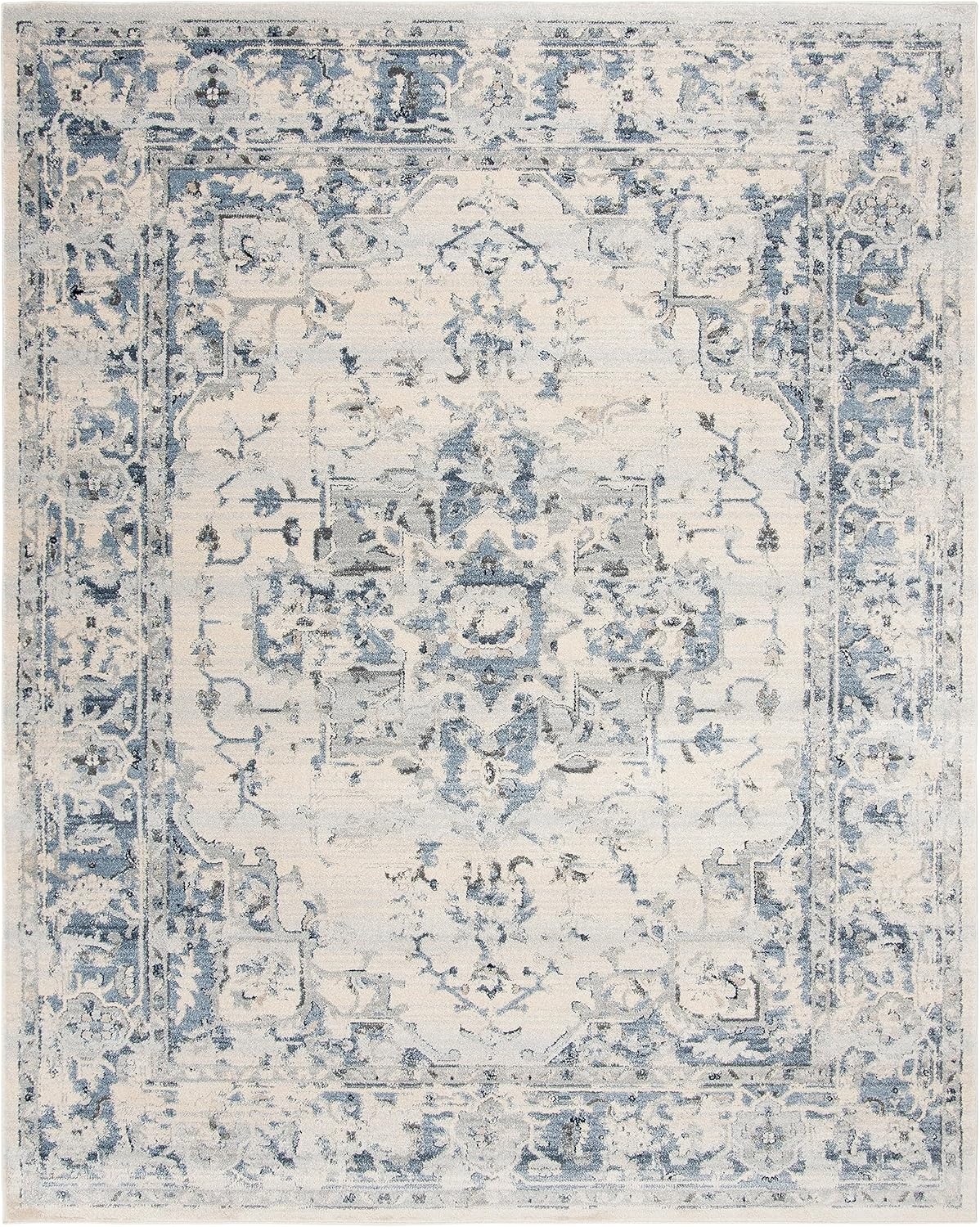 image:imageSAFAVIEH Area Rug 8x10 Charleston Collection Large Navy amp Creme Oriental Distressed Design NonShedding amp Easy Cleaning Ideal for Living Room Bedroom Office Dining Space CHL411NIvoryNavy