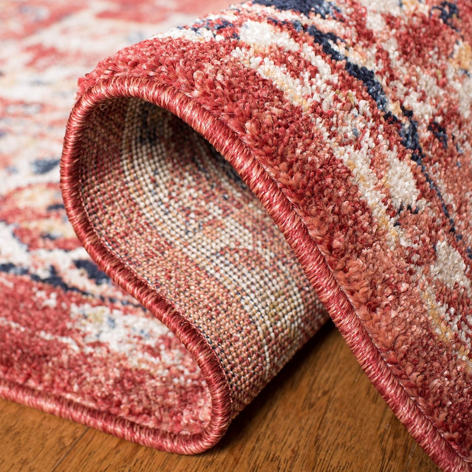 image:imageSAFAVIEH Area Rug 8x10 Charleston Collection Large Navy amp Creme Oriental Distressed Design NonShedding amp Easy Cleaning Ideal for Living Room Bedroom Office Dining Space CHL411NRedIvory