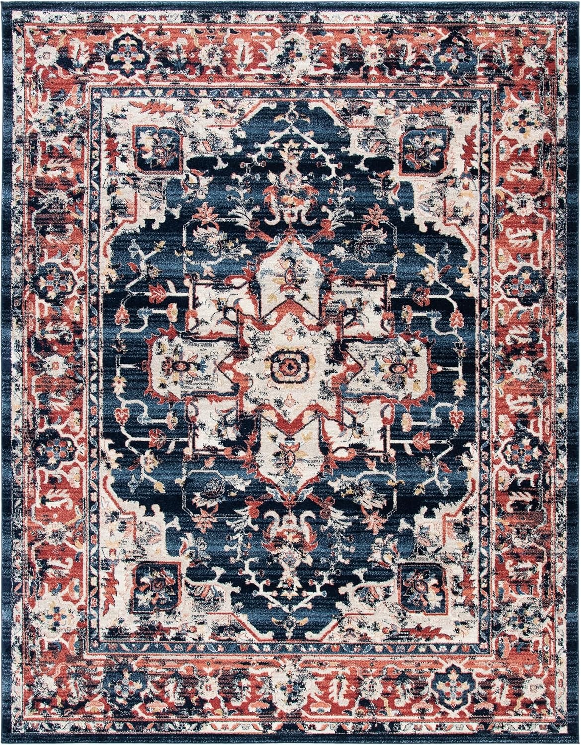 image:imageSAFAVIEH Area Rug 8x10 Charleston Collection Large Navy amp Creme Oriental Distressed Design NonShedding amp Easy Cleaning Ideal for Living Room Bedroom Office Dining Space CHL411NNavyRed