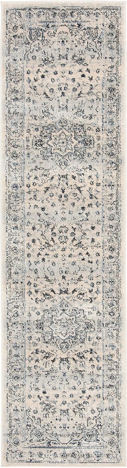 image:imageSAFAVIEH Area Rug 8x10 Charleston Collection Large Navy amp Creme Oriental Distressed Design NonShedding amp Easy Cleaning Ideal for Living Room Bedroom Office Dining Space CHL411NIvoryLight Blue