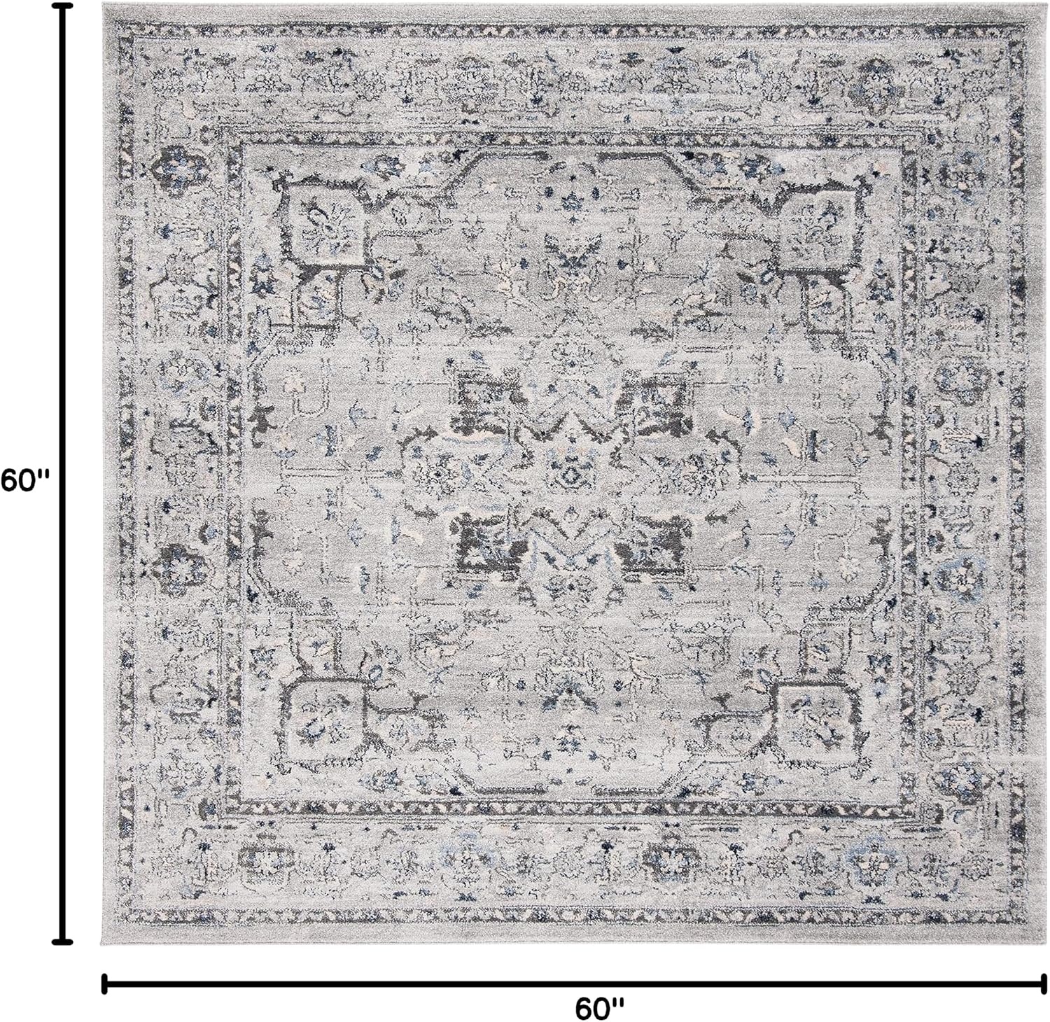 image:imageSAFAVIEH Area Rug 8x10 Charleston Collection Large Navy amp Creme Oriental Distressed Design NonShedding amp Easy Cleaning Ideal for Living Room Bedroom Office Dining Space CHL411NGreyDark Grey