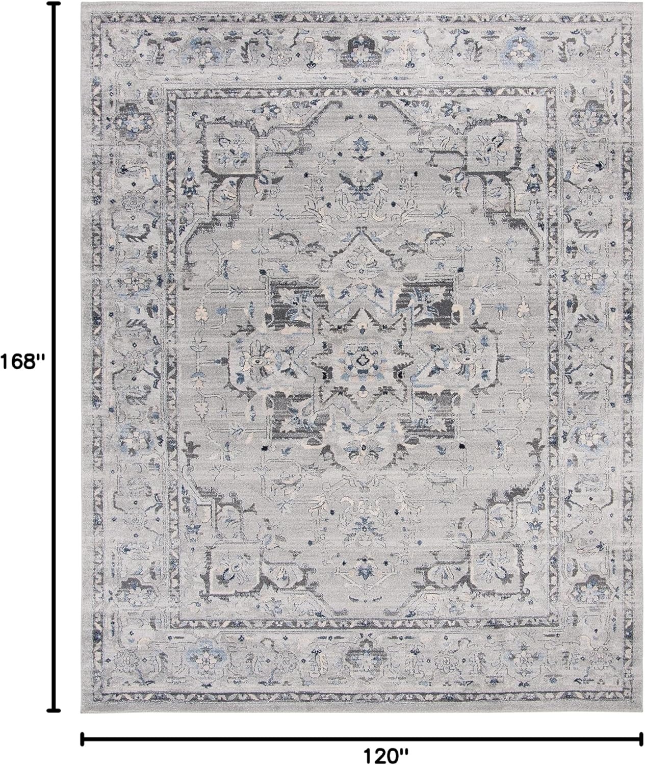 image:imageSAFAVIEH Area Rug 8x10 Charleston Collection Large Navy amp Creme Oriental Distressed Design NonShedding amp Easy Cleaning Ideal for Living Room Bedroom Office Dining Space CHL411NGreyDark Grey
