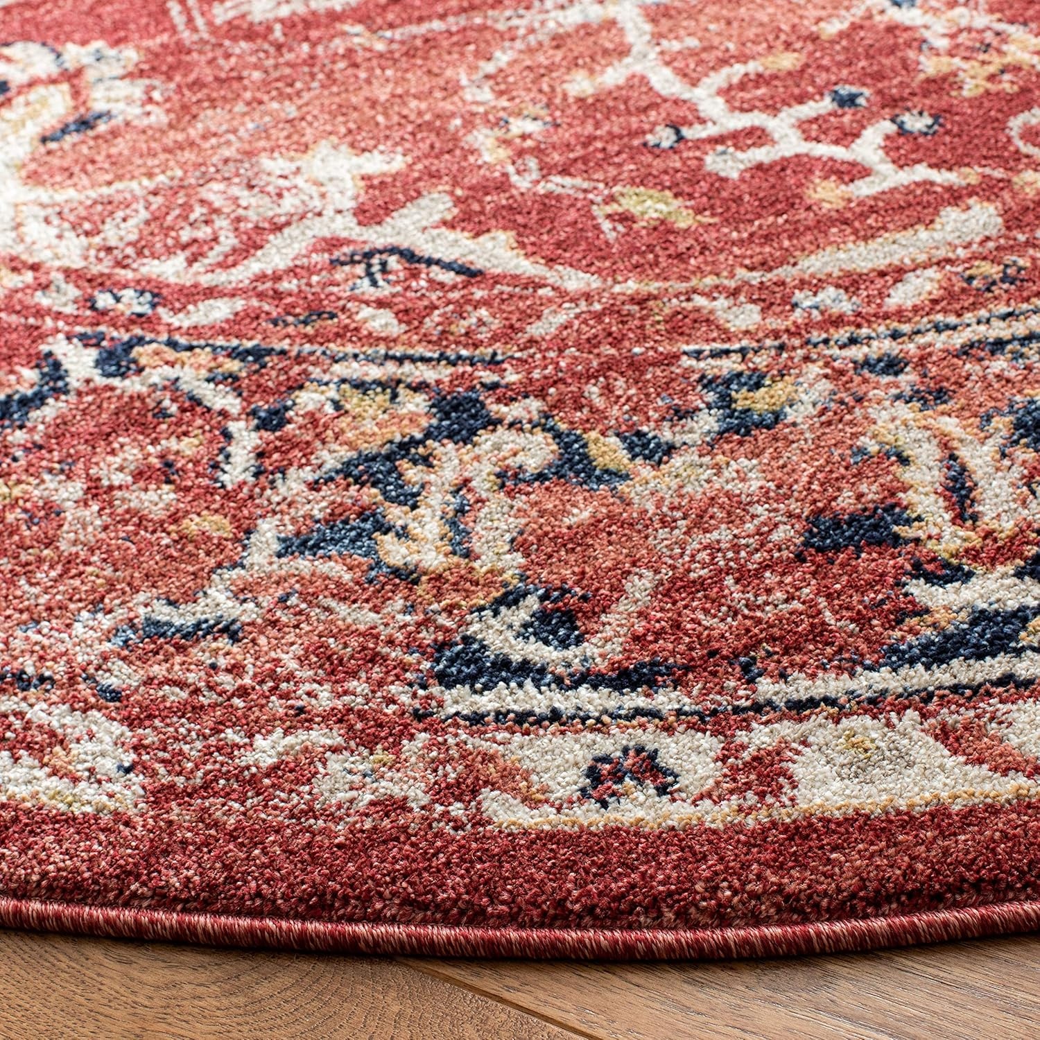 image:imageSAFAVIEH Area Rug 8x10 Charleston Collection Large Navy amp Creme Oriental Distressed Design NonShedding amp Easy Cleaning Ideal for Living Room Bedroom Office Dining Space CHL411NRedIvory