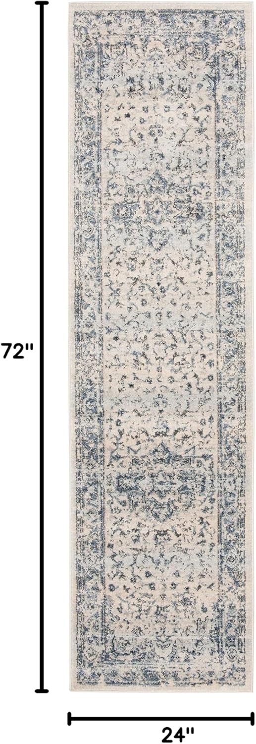 image:imageSAFAVIEH Area Rug 8x10 Charleston Collection Large Navy amp Creme Oriental Distressed Design NonShedding amp Easy Cleaning Ideal for Living Room Bedroom Office Dining Space CHL411NIvoryNavy