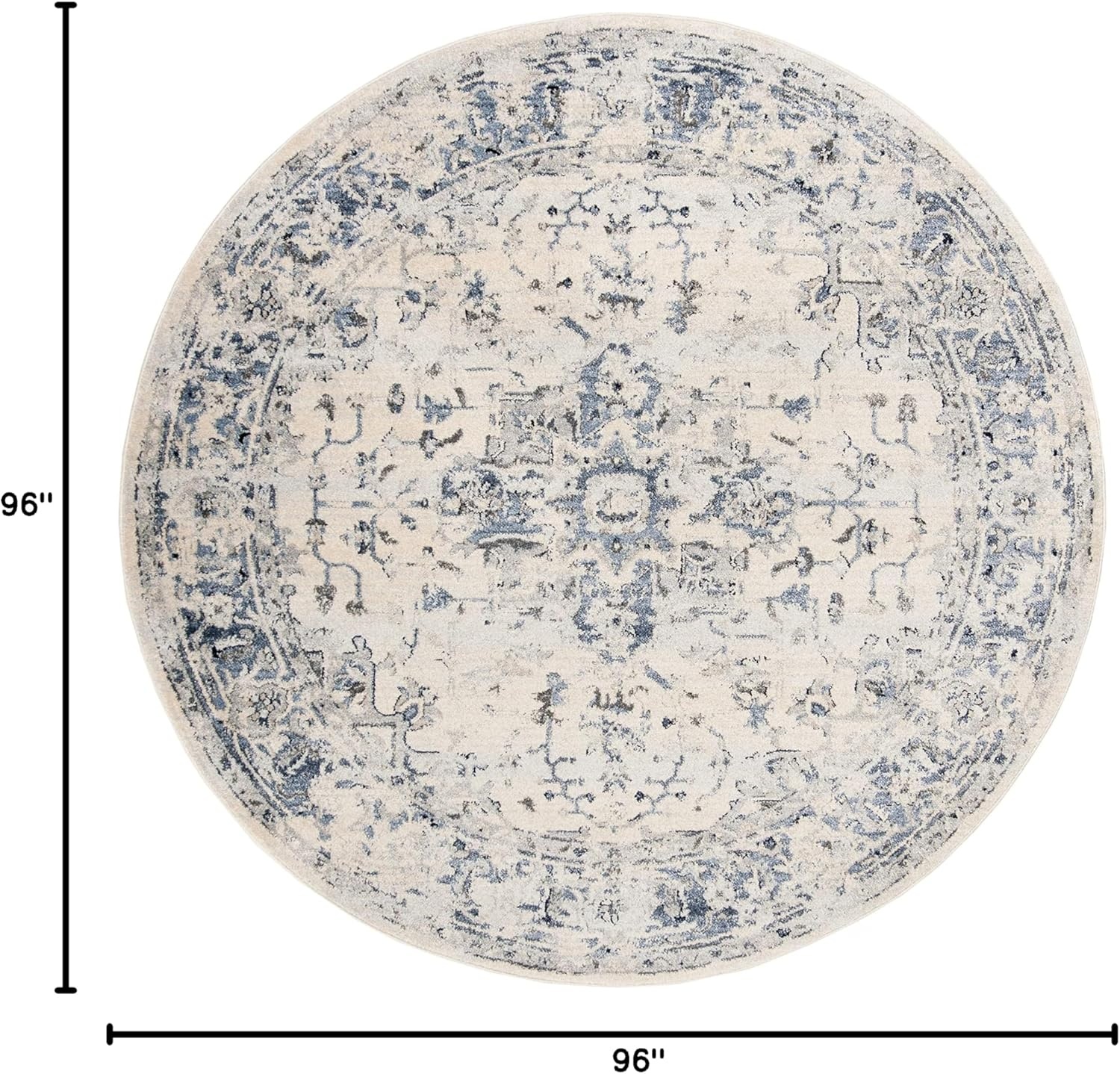 image:imageSAFAVIEH Area Rug 8x10 Charleston Collection Large Navy amp Creme Oriental Distressed Design NonShedding amp Easy Cleaning Ideal for Living Room Bedroom Office Dining Space CHL411NIvoryNavy