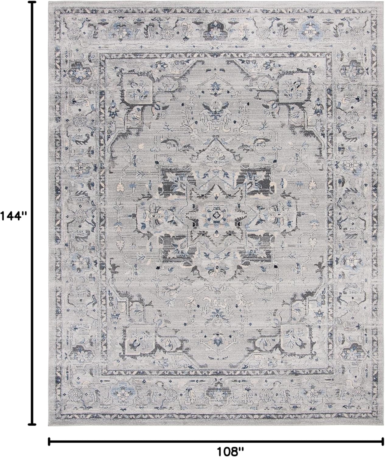 image:imageSAFAVIEH Area Rug 8x10 Charleston Collection Large Navy amp Creme Oriental Distressed Design NonShedding amp Easy Cleaning Ideal for Living Room Bedroom Office Dining Space CHL411NGreyDark Grey