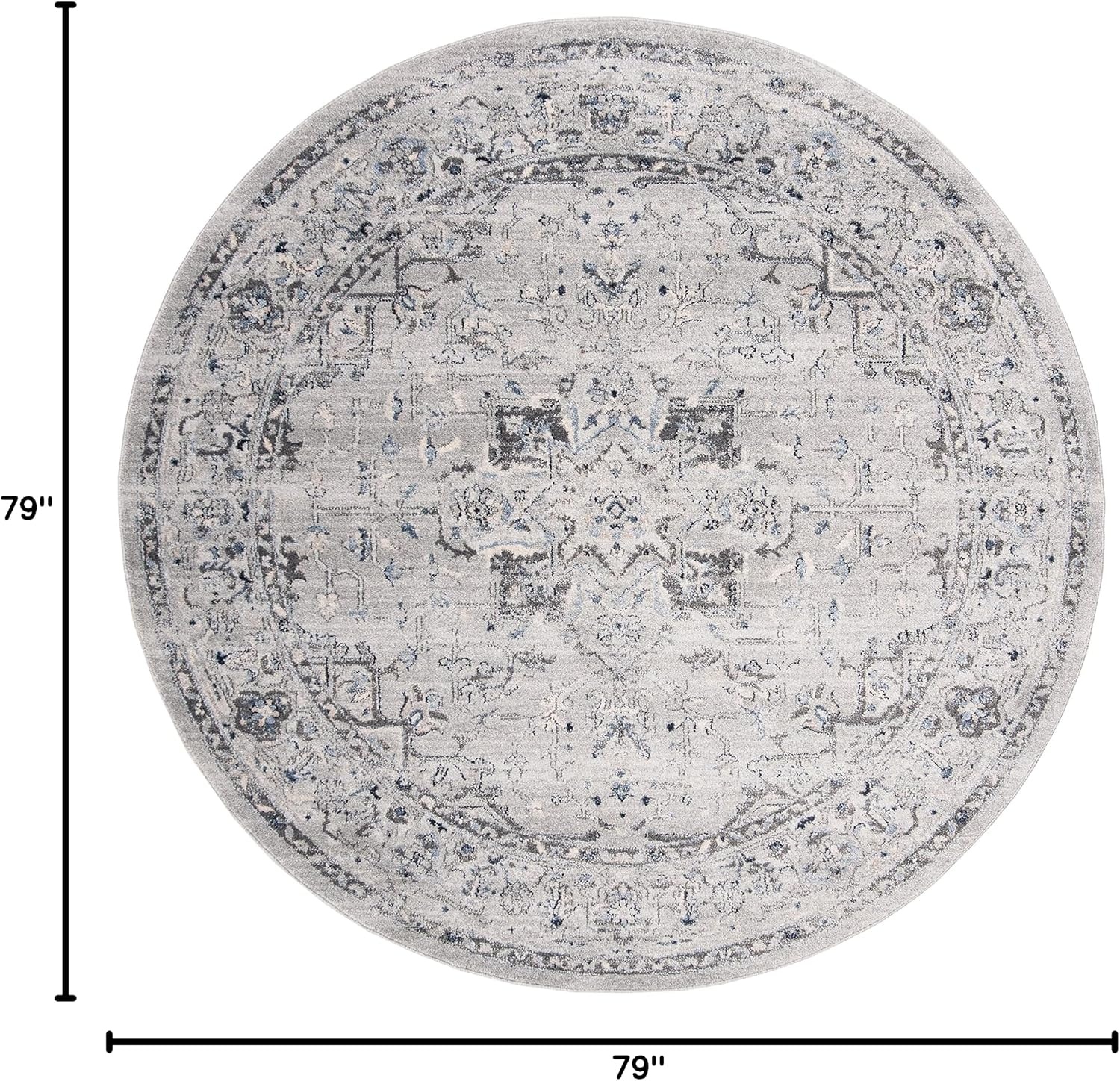 image:imageSAFAVIEH Area Rug 8x10 Charleston Collection Large Navy amp Creme Oriental Distressed Design NonShedding amp Easy Cleaning Ideal for Living Room Bedroom Office Dining Space CHL411NGreyDark Grey