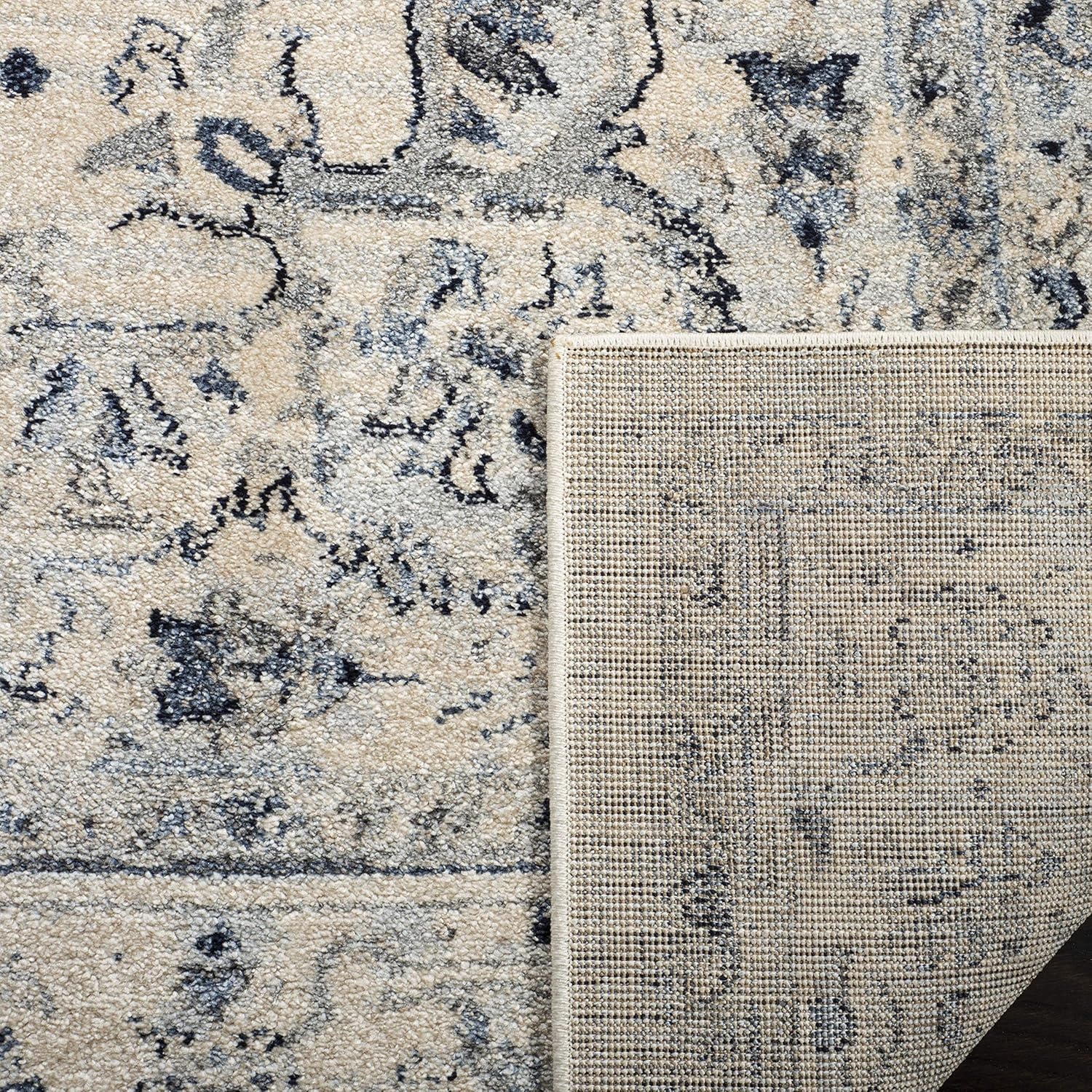 image:imageSAFAVIEH Area Rug 8x10 Charleston Collection Large Navy amp Creme Oriental Distressed Design NonShedding amp Easy Cleaning Ideal for Living Room Bedroom Office Dining Space CHL411NIvoryLight Blue