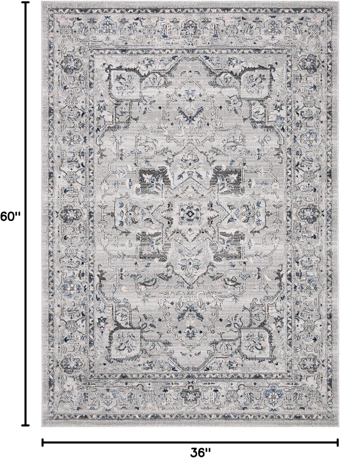 image:imageSAFAVIEH Area Rug 8x10 Charleston Collection Large Navy amp Creme Oriental Distressed Design NonShedding amp Easy Cleaning Ideal for Living Room Bedroom Office Dining Space CHL411NGreyDark Grey