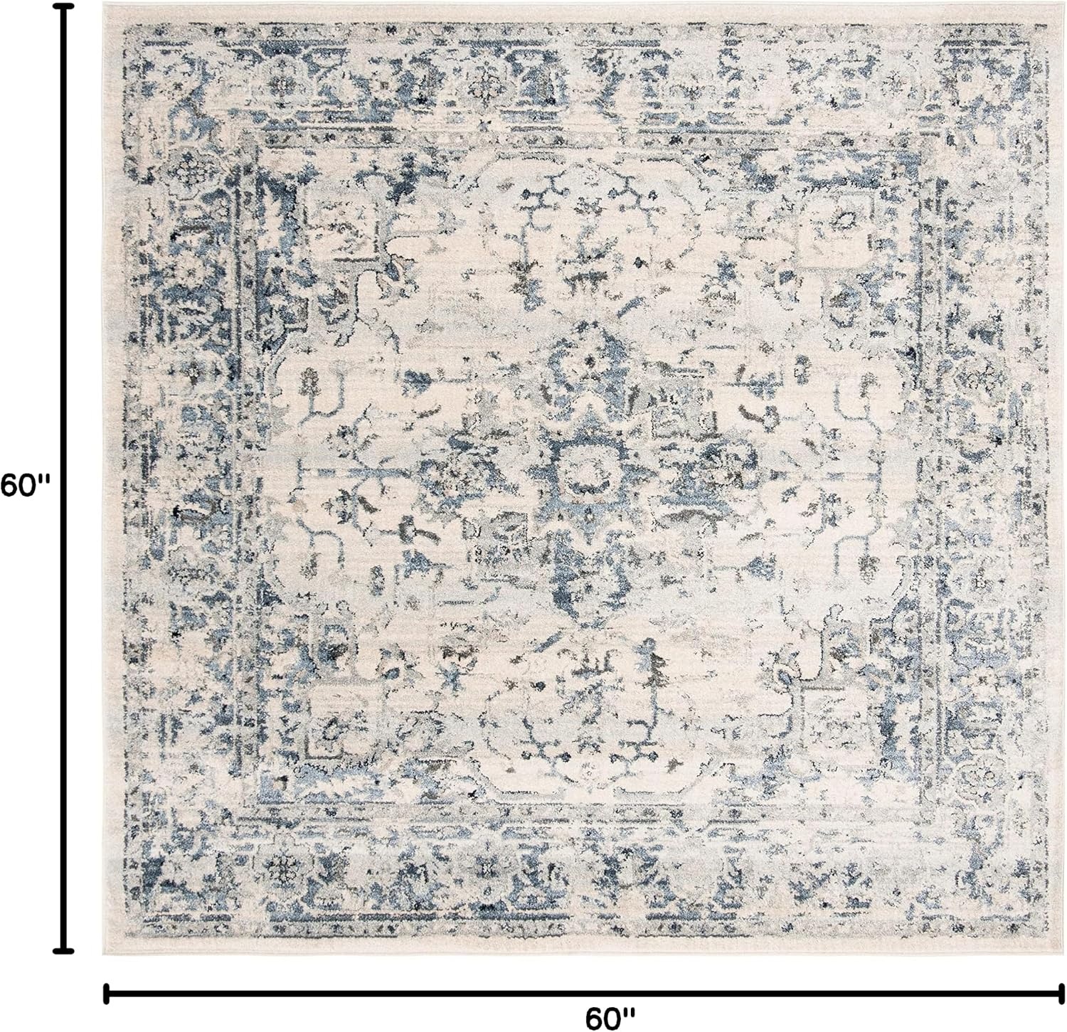 image:imageSAFAVIEH Area Rug 8x10 Charleston Collection Large Navy amp Creme Oriental Distressed Design NonShedding amp Easy Cleaning Ideal for Living Room Bedroom Office Dining Space CHL411NIvoryNavy
