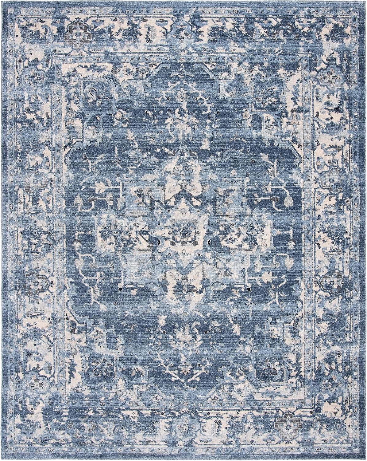 image:imageSAFAVIEH Area Rug 8x10 Charleston Collection Large Navy amp Creme Oriental Distressed Design NonShedding amp Easy Cleaning Ideal for Living Room Bedroom Office Dining Space CHL411NNavyCreme