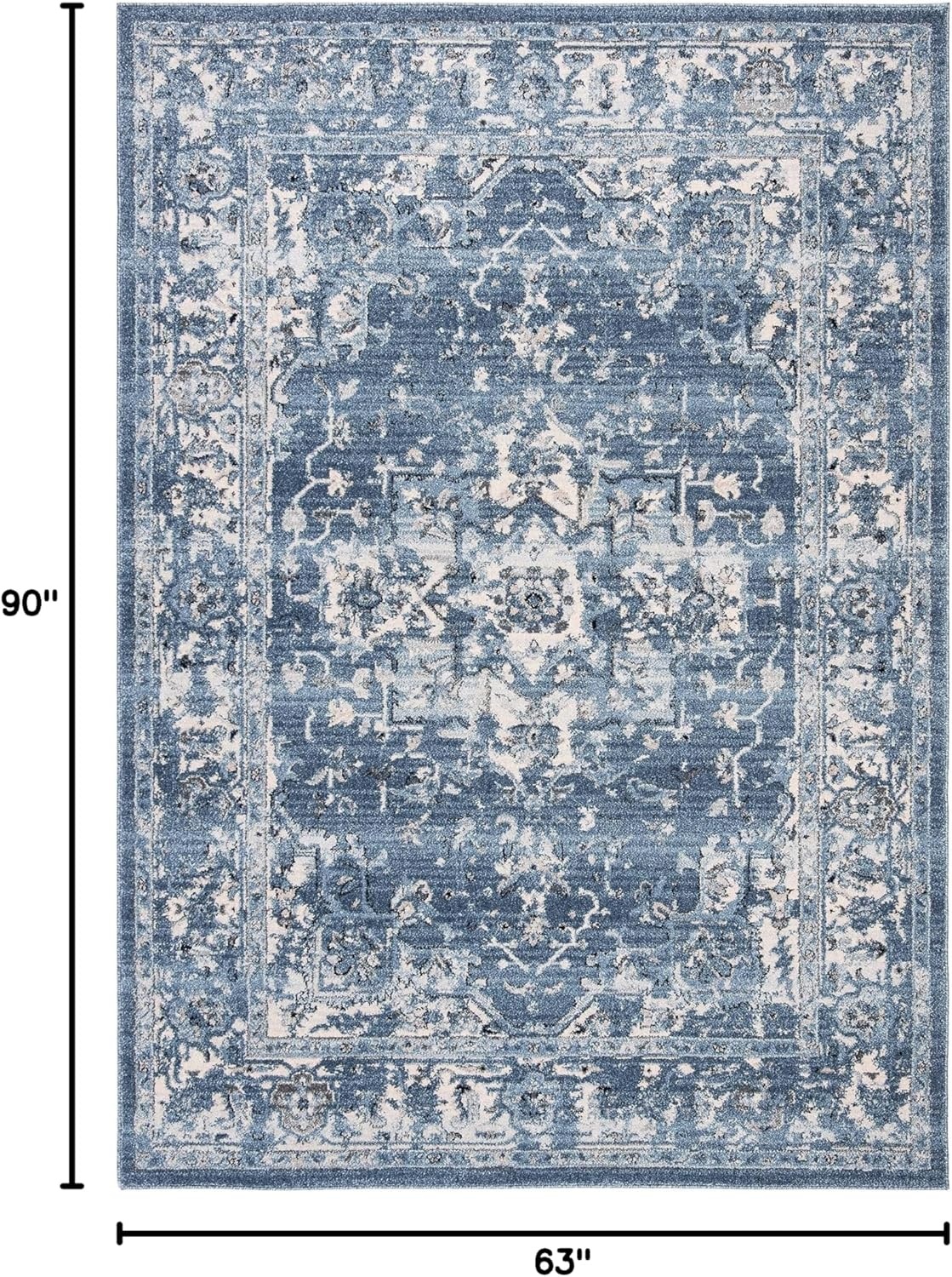 image:imageSAFAVIEH Area Rug 8x10 Charleston Collection Large Navy amp Creme Oriental Distressed Design NonShedding amp Easy Cleaning Ideal for Living Room Bedroom Office Dining Space CHL411NNavyCreme