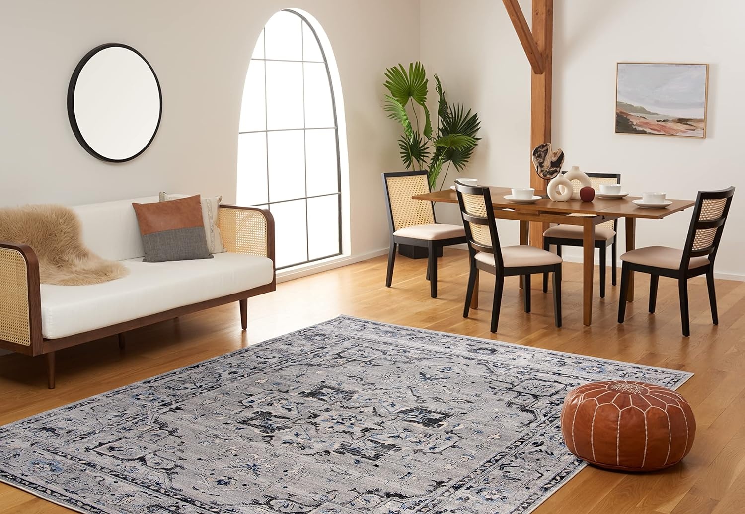image:imageSAFAVIEH Area Rug 8x10 Charleston Collection Large Navy amp Creme Oriental Distressed Design NonShedding amp Easy Cleaning Ideal for Living Room Bedroom Office Dining Space CHL411NGreyDark Grey