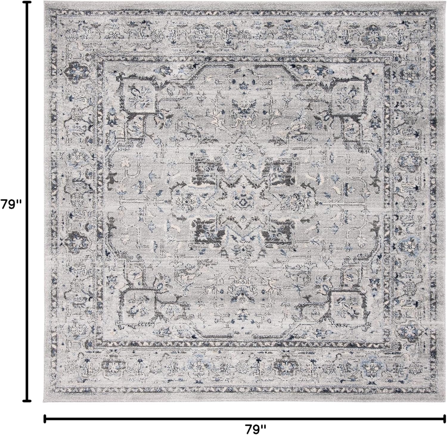 image:imageSAFAVIEH Area Rug 8x10 Charleston Collection Large Navy amp Creme Oriental Distressed Design NonShedding amp Easy Cleaning Ideal for Living Room Bedroom Office Dining Space CHL411NGreyDark Grey