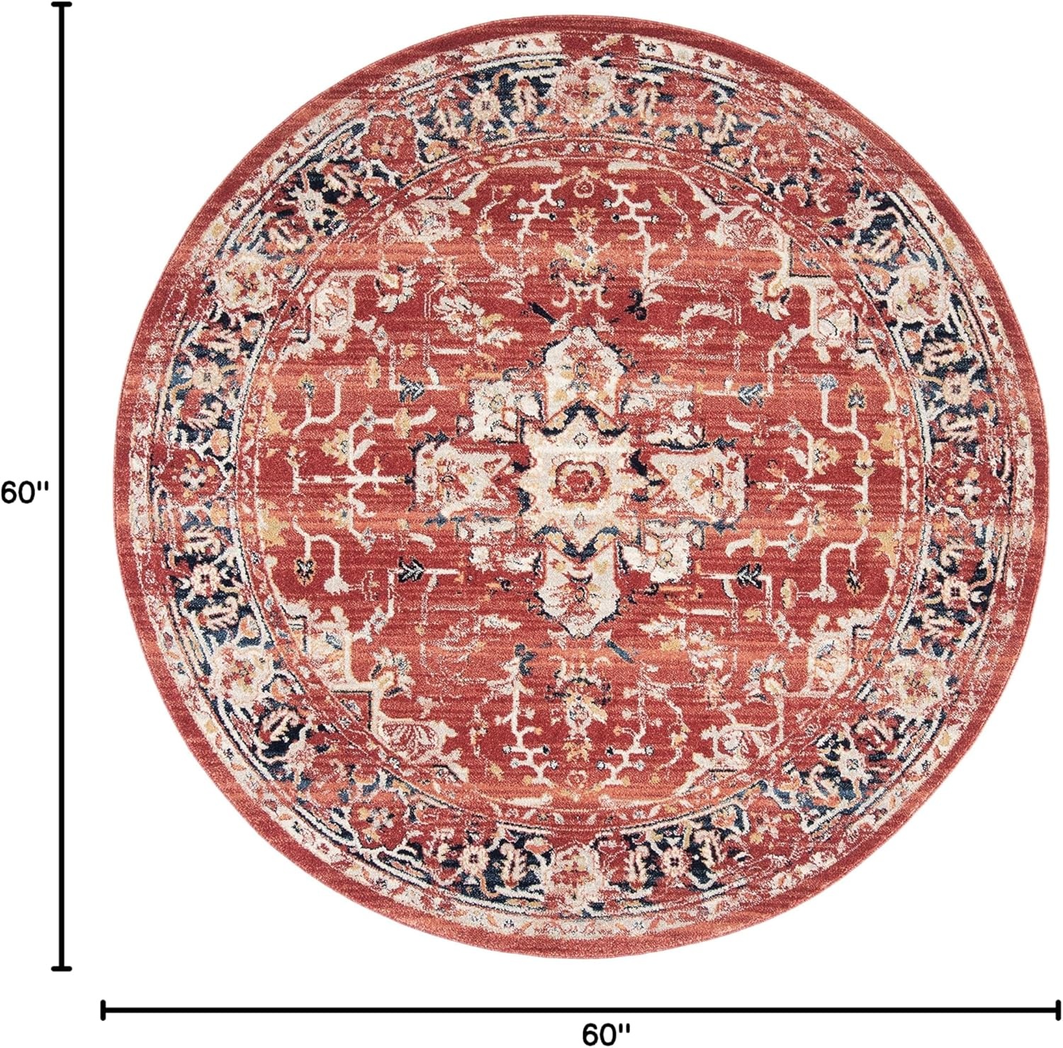 image:imageSAFAVIEH Area Rug 8x10 Charleston Collection Large Navy amp Creme Oriental Distressed Design NonShedding amp Easy Cleaning Ideal for Living Room Bedroom Office Dining Space CHL411NRedIvory