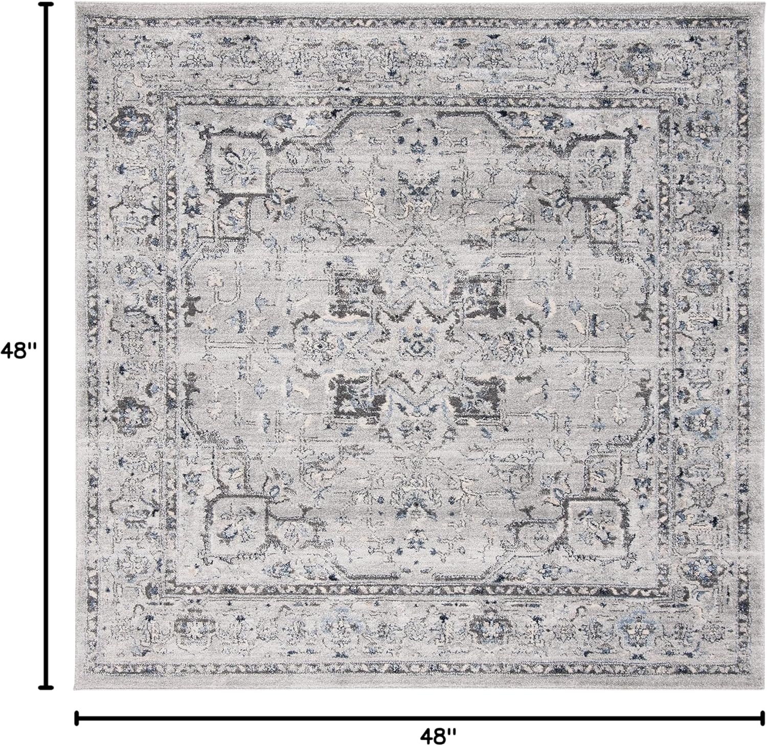 image:imageSAFAVIEH Area Rug 8x10 Charleston Collection Large Navy amp Creme Oriental Distressed Design NonShedding amp Easy Cleaning Ideal for Living Room Bedroom Office Dining Space CHL411NGreyDark Grey