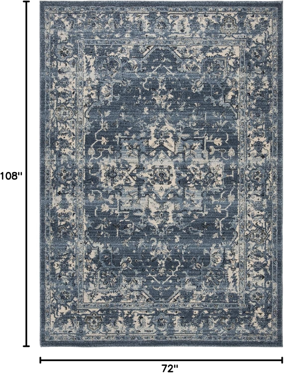 image:imageSAFAVIEH Area Rug 8x10 Charleston Collection Large Navy amp Creme Oriental Distressed Design NonShedding amp Easy Cleaning Ideal for Living Room Bedroom Office Dining Space CHL411NNavyCreme