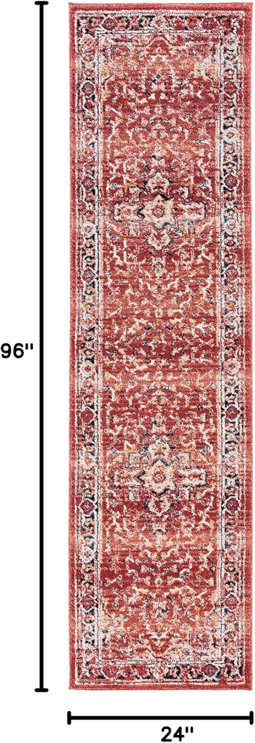 image:imageSAFAVIEH Area Rug 8x10 Charleston Collection Large Navy amp Creme Oriental Distressed Design NonShedding amp Easy Cleaning Ideal for Living Room Bedroom Office Dining Space CHL411NRedIvory