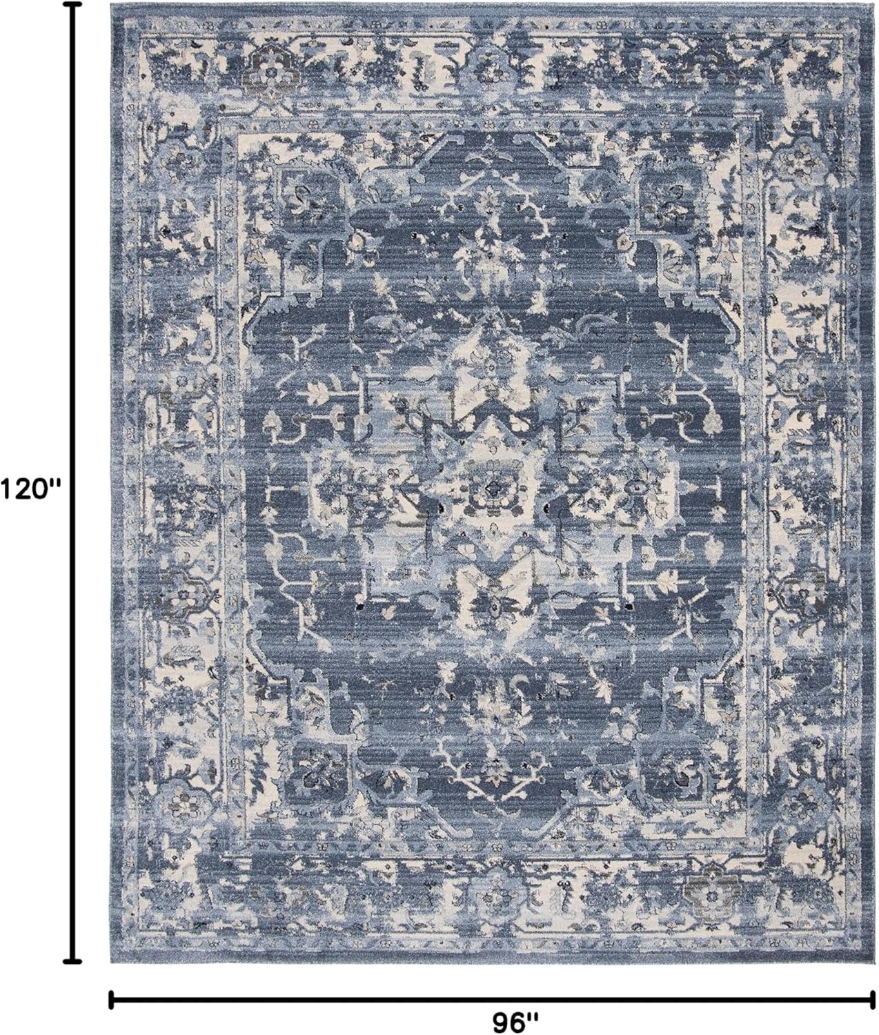 image:imageSAFAVIEH Area Rug 8x10 Charleston Collection Large Navy amp Creme Oriental Distressed Design NonShedding amp Easy Cleaning Ideal for Living Room Bedroom Office Dining Space CHL411NNavyCreme