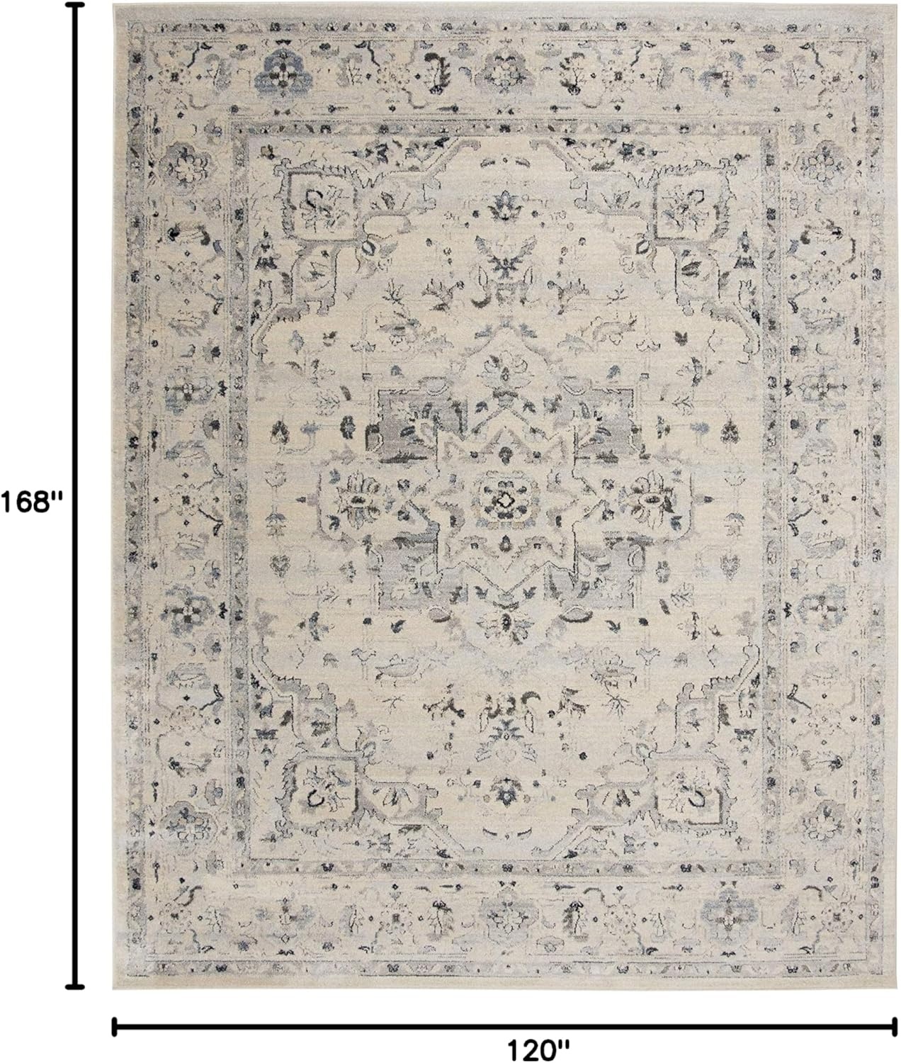 image:imageSAFAVIEH Area Rug 8x10 Charleston Collection Large Navy amp Creme Oriental Distressed Design NonShedding amp Easy Cleaning Ideal for Living Room Bedroom Office Dining Space CHL411NIvoryLight Blue