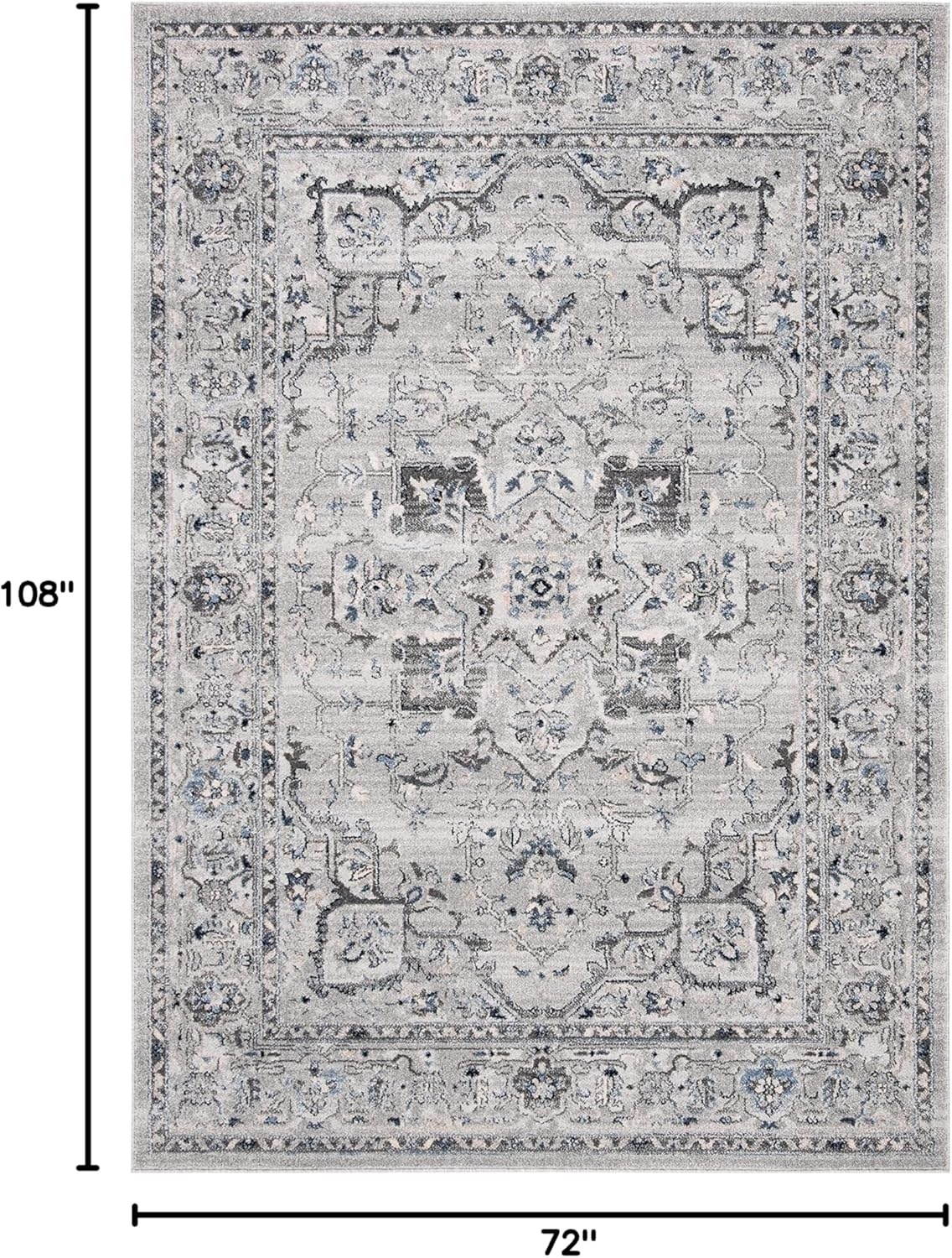image:imageSAFAVIEH Area Rug 8x10 Charleston Collection Large Navy amp Creme Oriental Distressed Design NonShedding amp Easy Cleaning Ideal for Living Room Bedroom Office Dining Space CHL411NGreyDark Grey