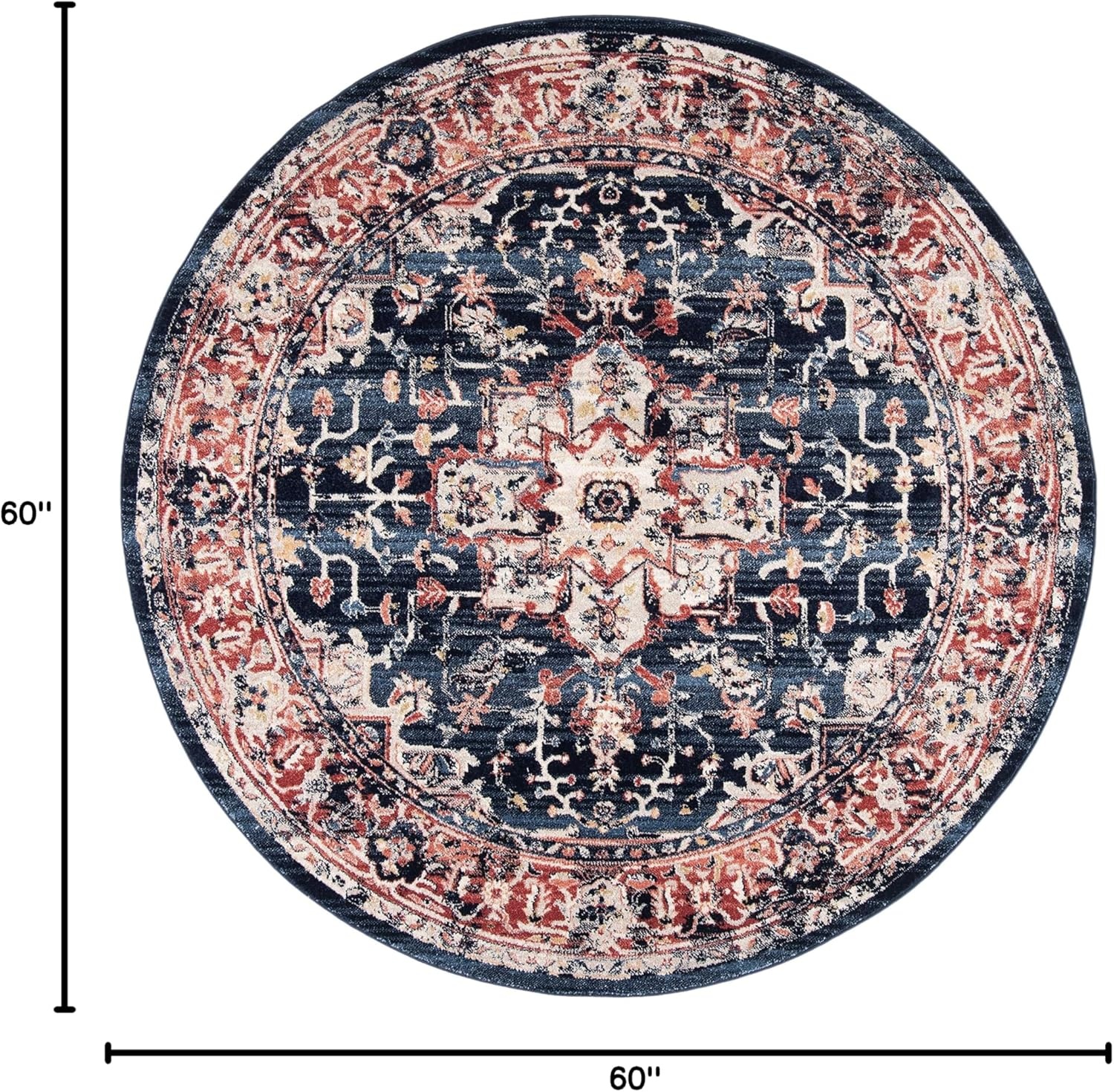 image:imageSAFAVIEH Area Rug 8x10 Charleston Collection Large Navy amp Creme Oriental Distressed Design NonShedding amp Easy Cleaning Ideal for Living Room Bedroom Office Dining Space CHL411NNavyRed