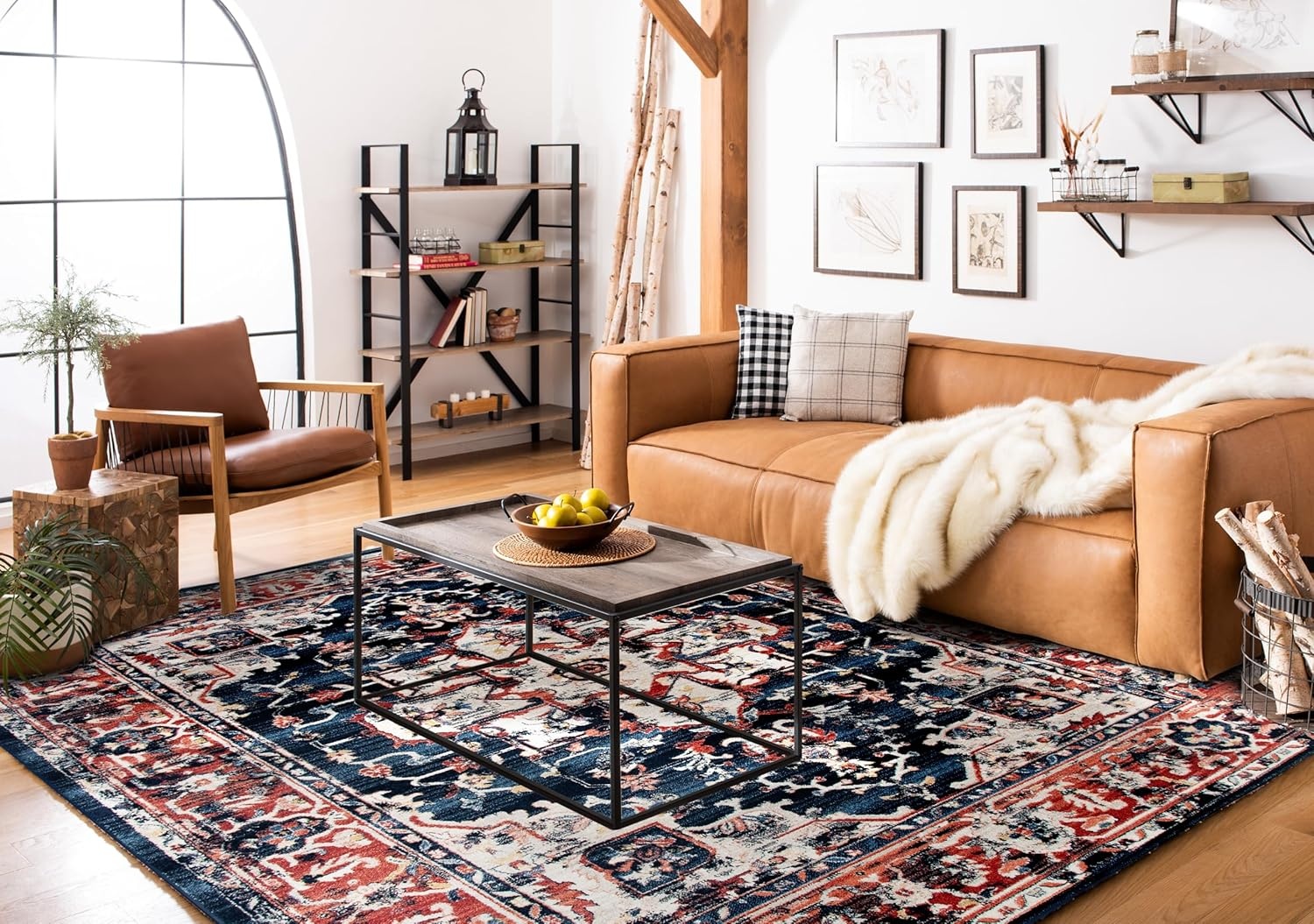 image:imageSAFAVIEH Area Rug 8x10 Charleston Collection Large Navy amp Creme Oriental Distressed Design NonShedding amp Easy Cleaning Ideal for Living Room Bedroom Office Dining Space CHL411NNavyRed