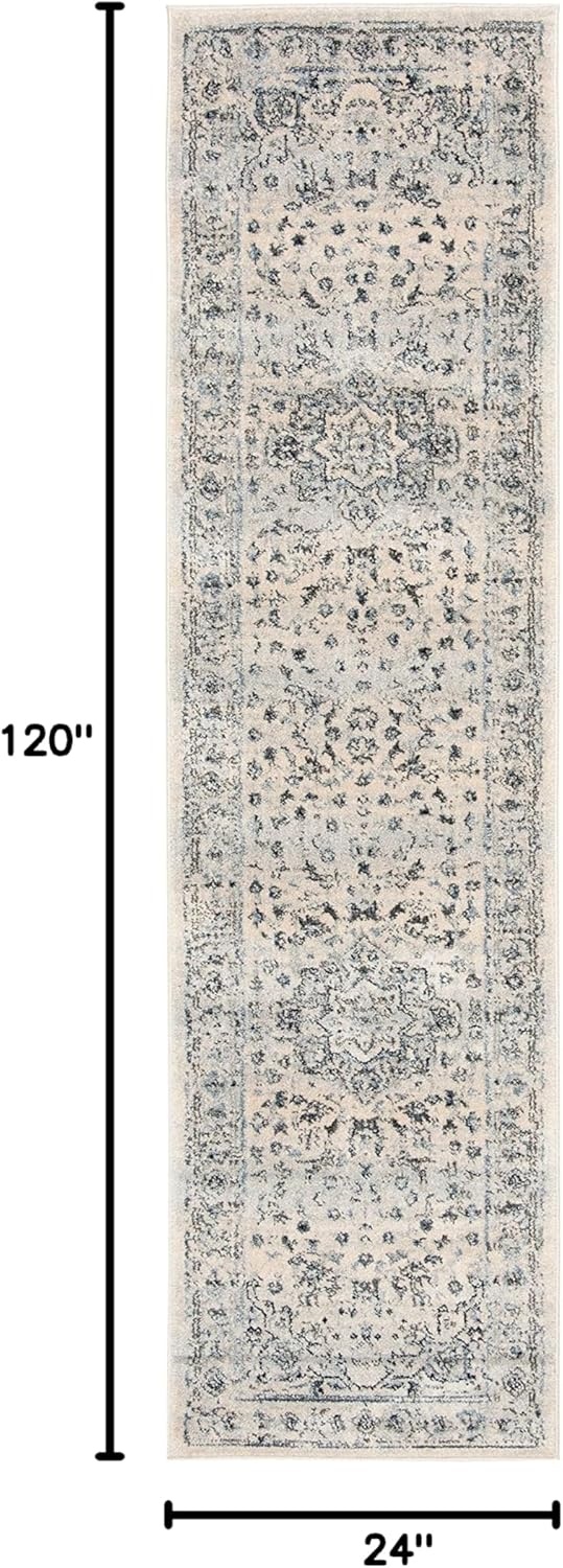 image:imageSAFAVIEH Area Rug 8x10 Charleston Collection Large Navy amp Creme Oriental Distressed Design NonShedding amp Easy Cleaning Ideal for Living Room Bedroom Office Dining Space CHL411NIvoryLight Blue